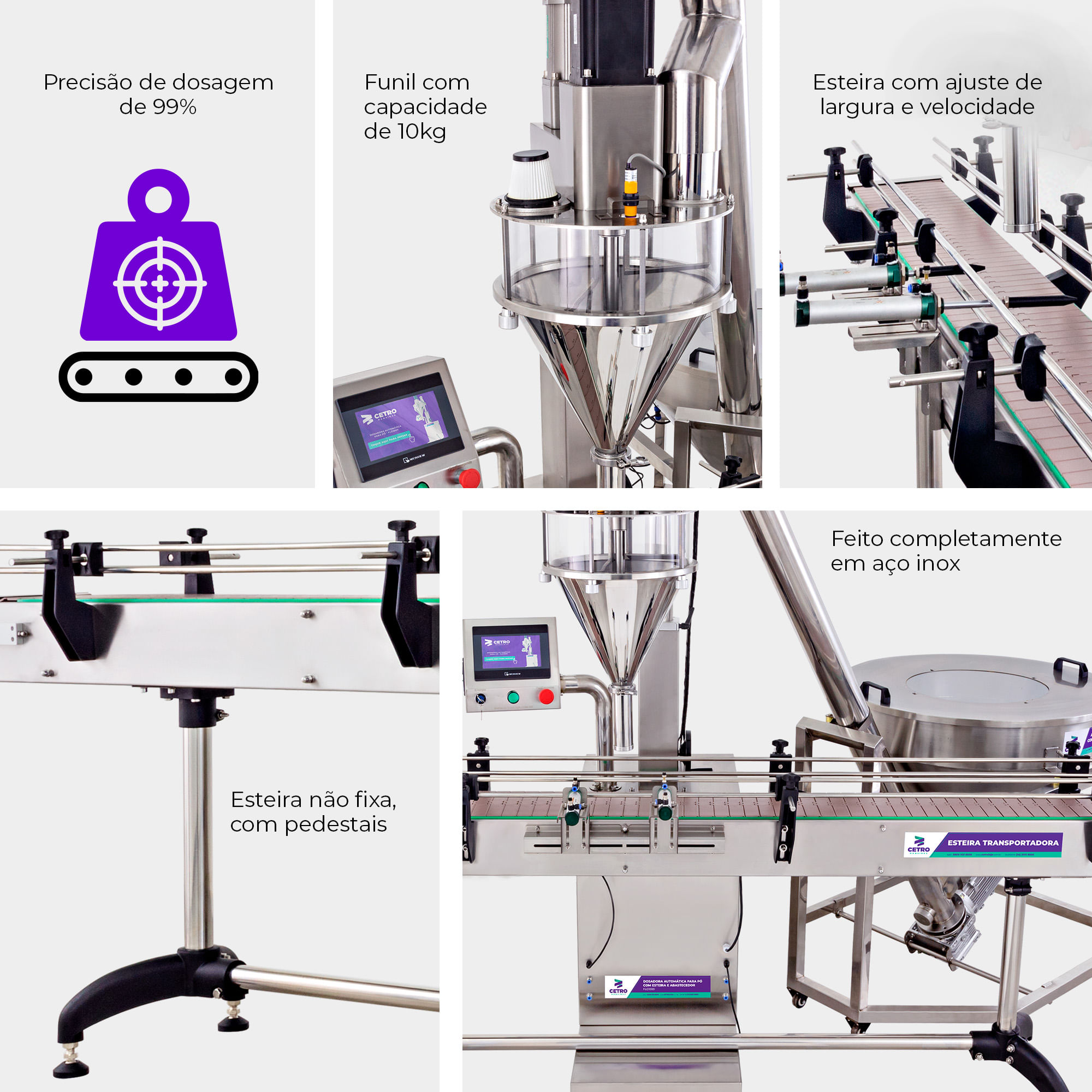 Dosadora Automática para Pós com Esteira e Abastecedor CADM VA-1000 - imagem 3