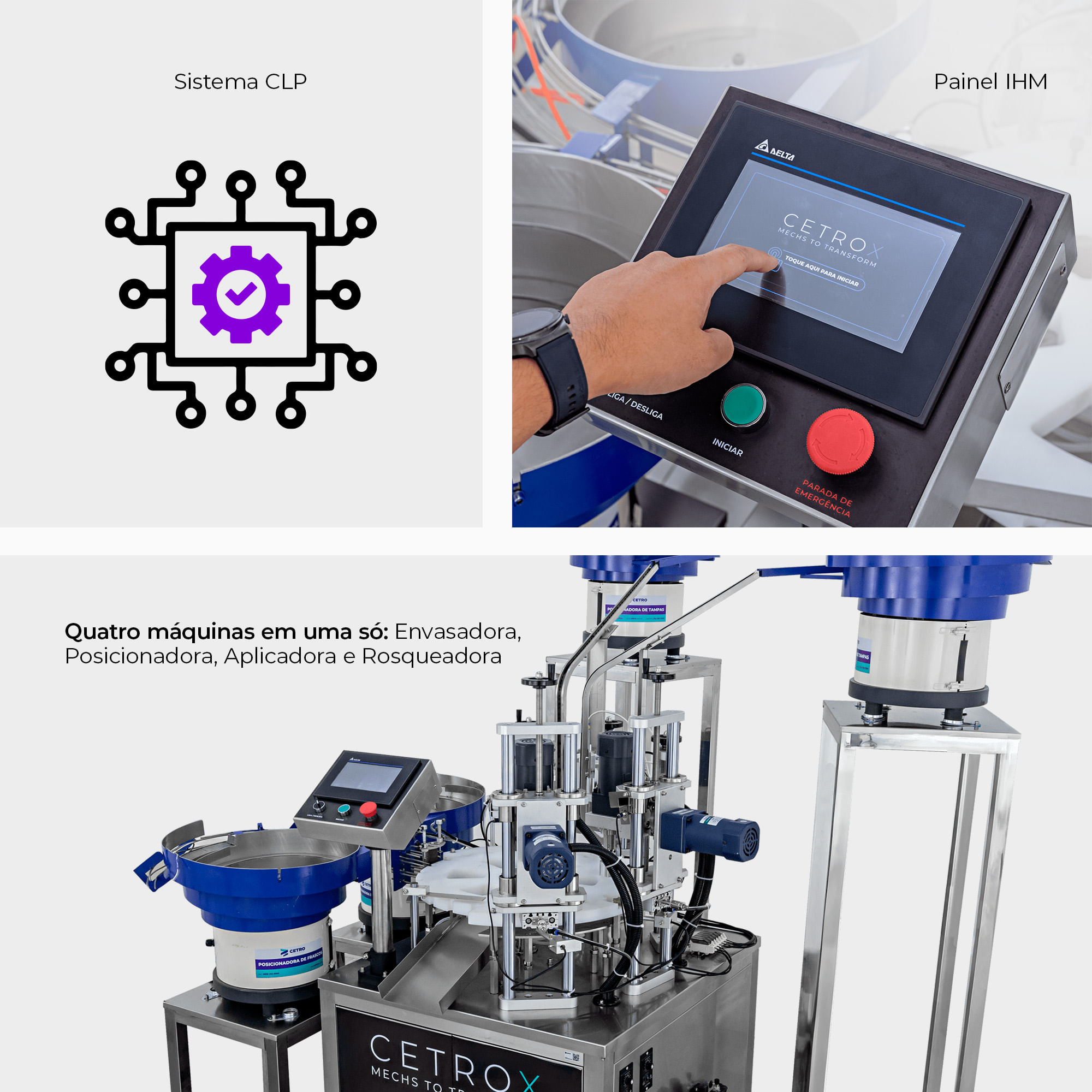 Envasadora Posicionadora e Rosqueadora Rotativa para Frascos Personalizados CAFM CB R - imagem 2