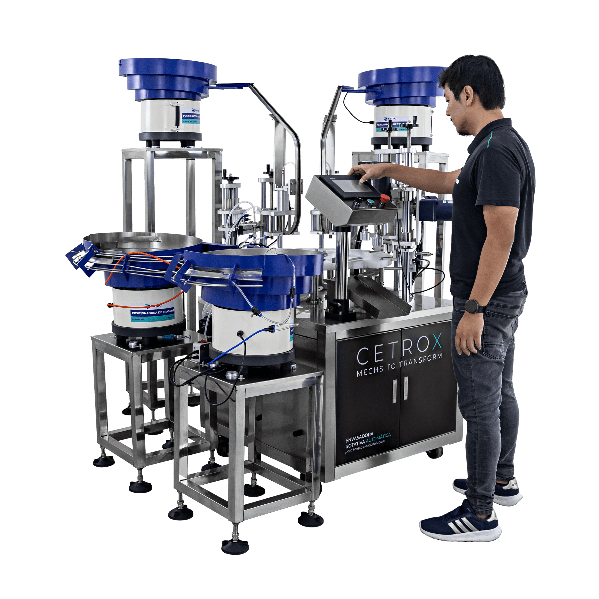 Envasadora Posicionadora e Rosqueadora Rotativa para Frascos Personalizados CAFM CB R - imagem 5