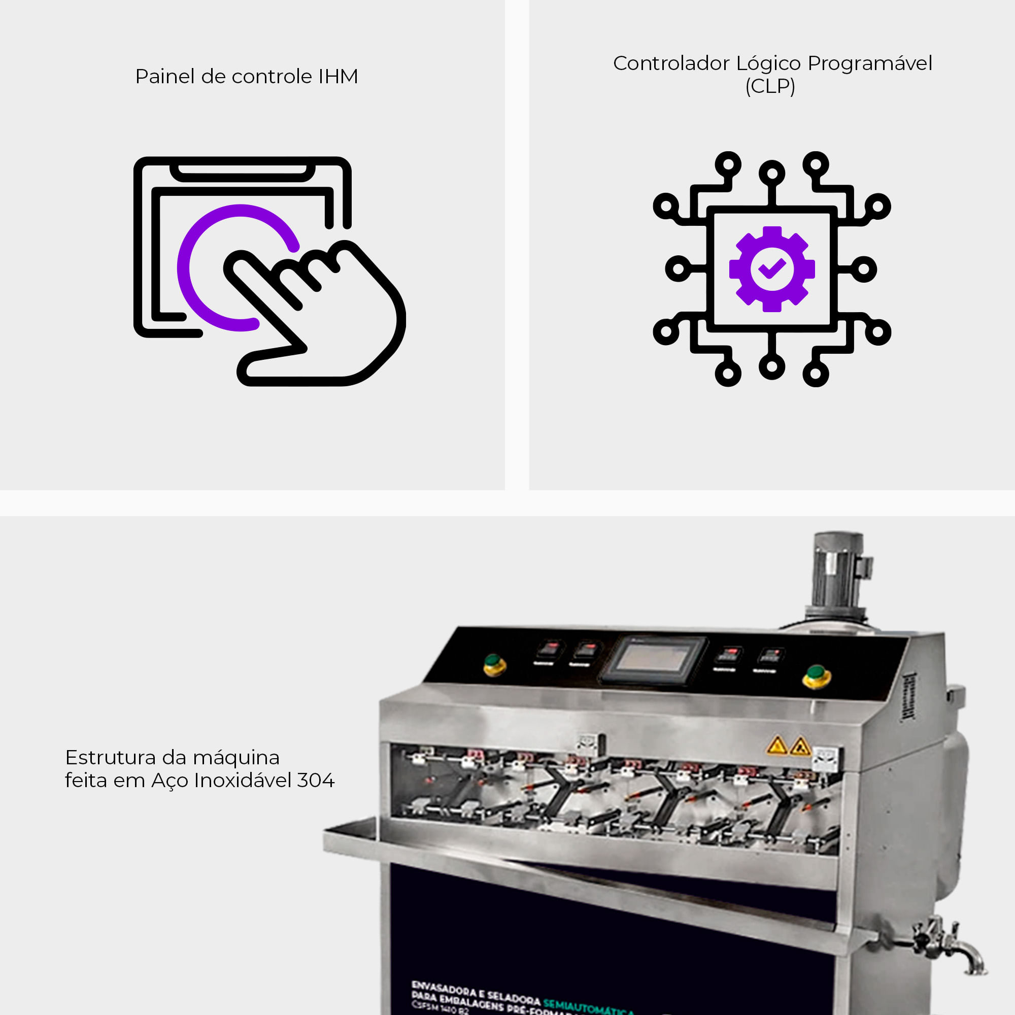 Envasadora e Seladora Semiautomática para Embalagens Pré-Formadas CSFSM 1410 B2 - imagem 2