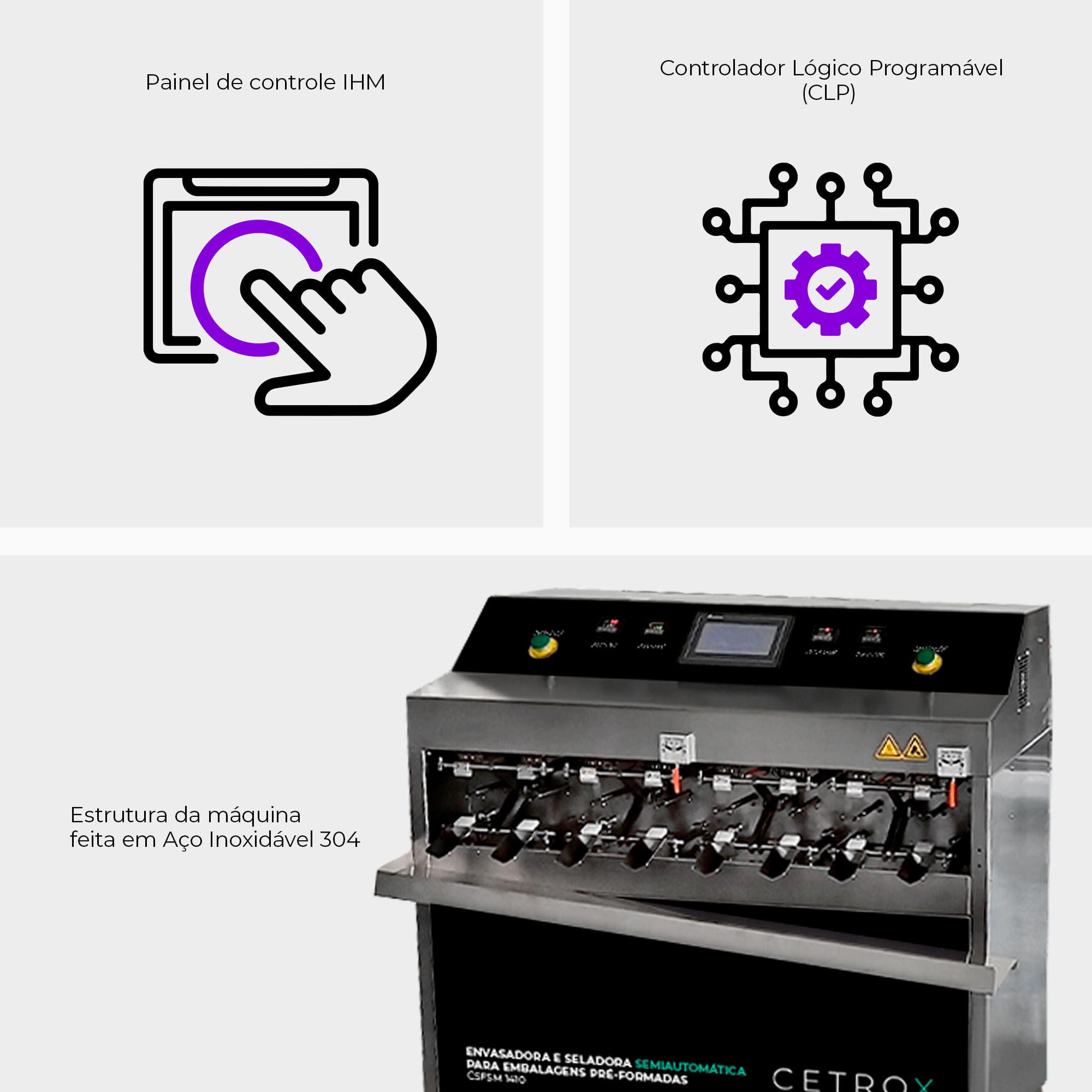 Envasadora e Seladora Semiautomática para Embalagens Pré-Formadas CSFSM 1410 - imagem 2