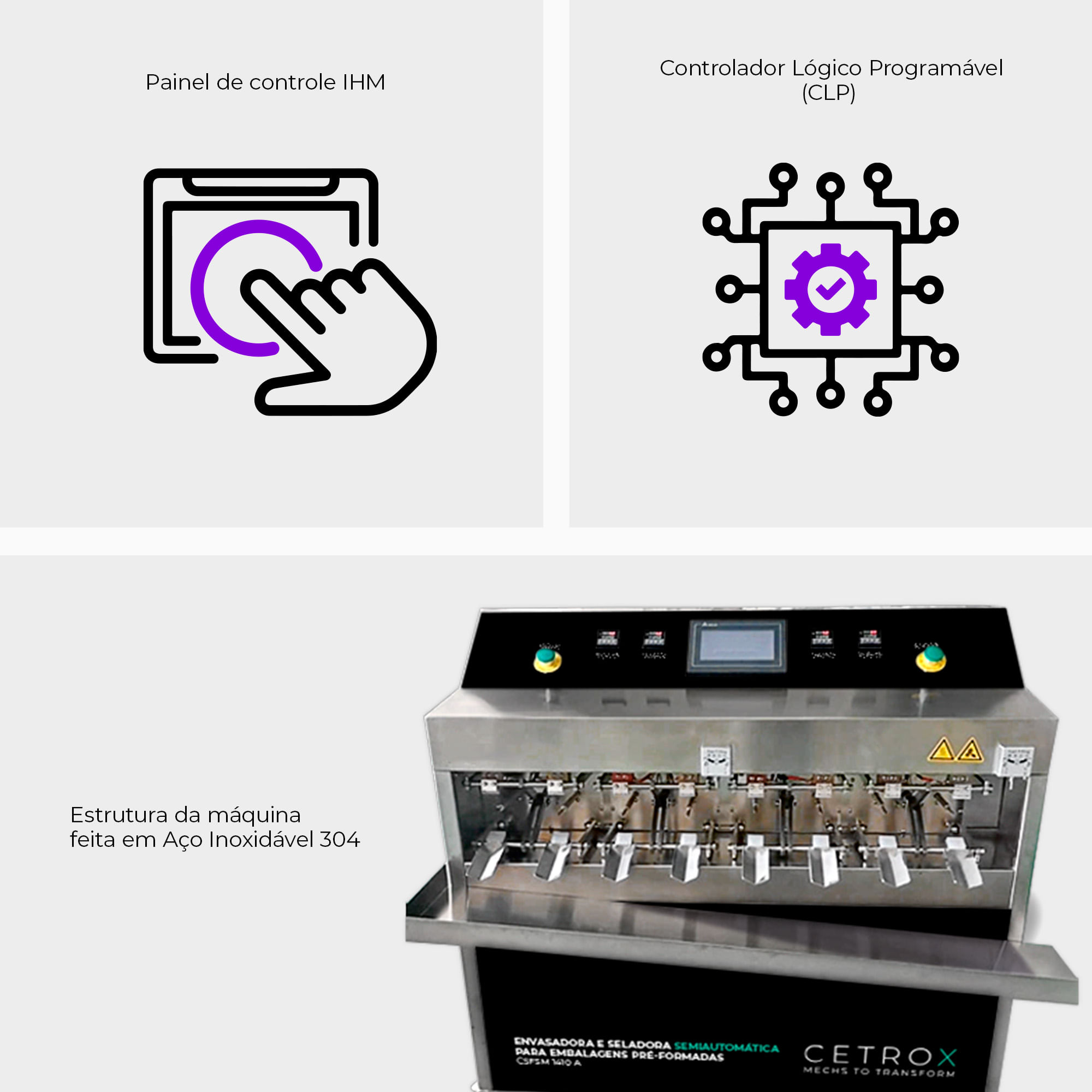 Envasadora e Seladora Semiautomática para Embalagens Pré-Formadas CSFSM 1410 A - imagem 2