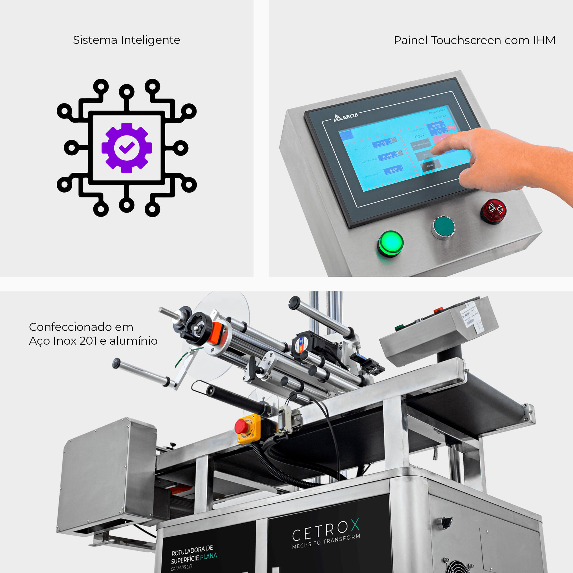 Rotuladora Automática de Superfície Plana com Dispenser CALM PS CD - imagem 2
