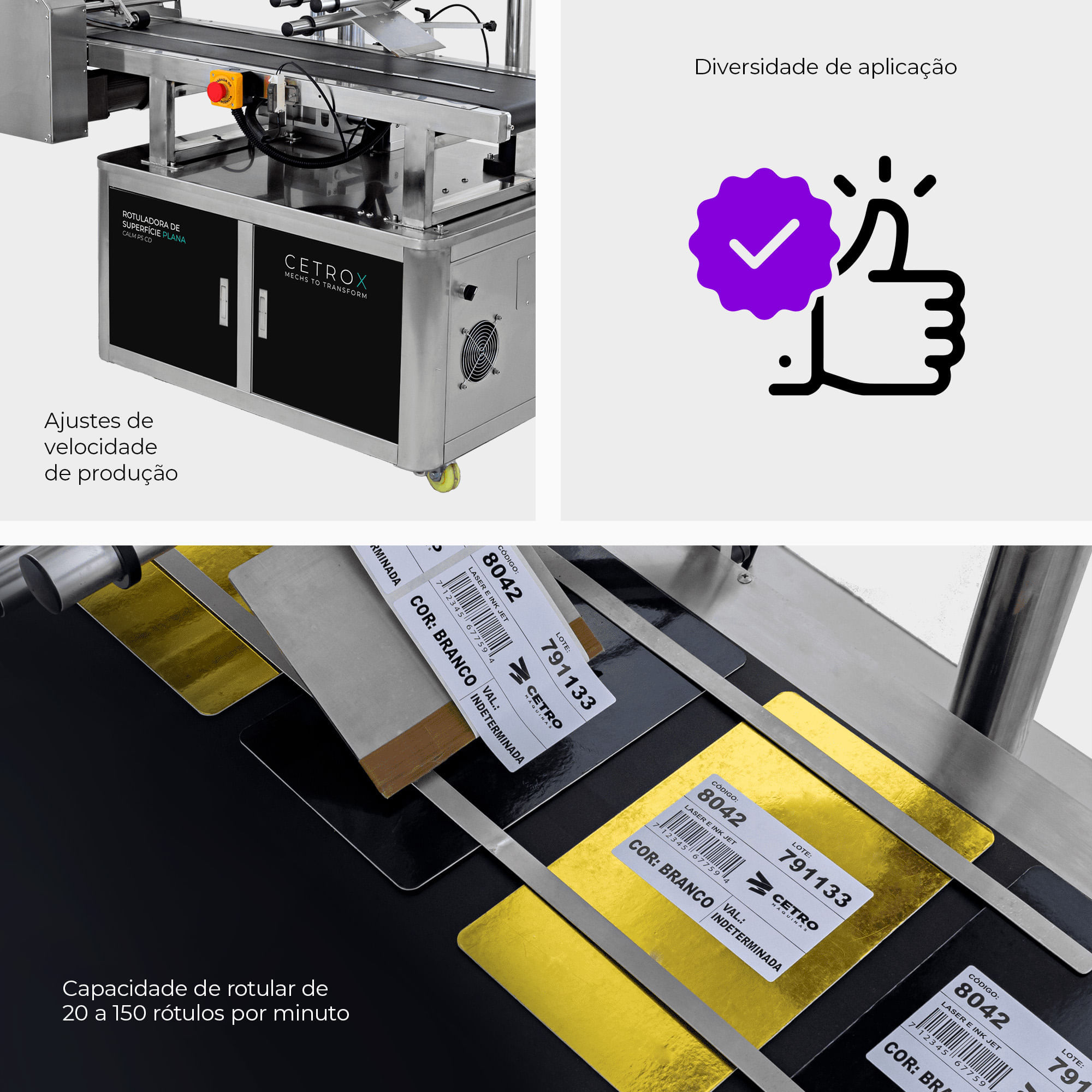 Rotuladora Automática de Superfície Plana com Dispenser CALM PS CD - imagem 4