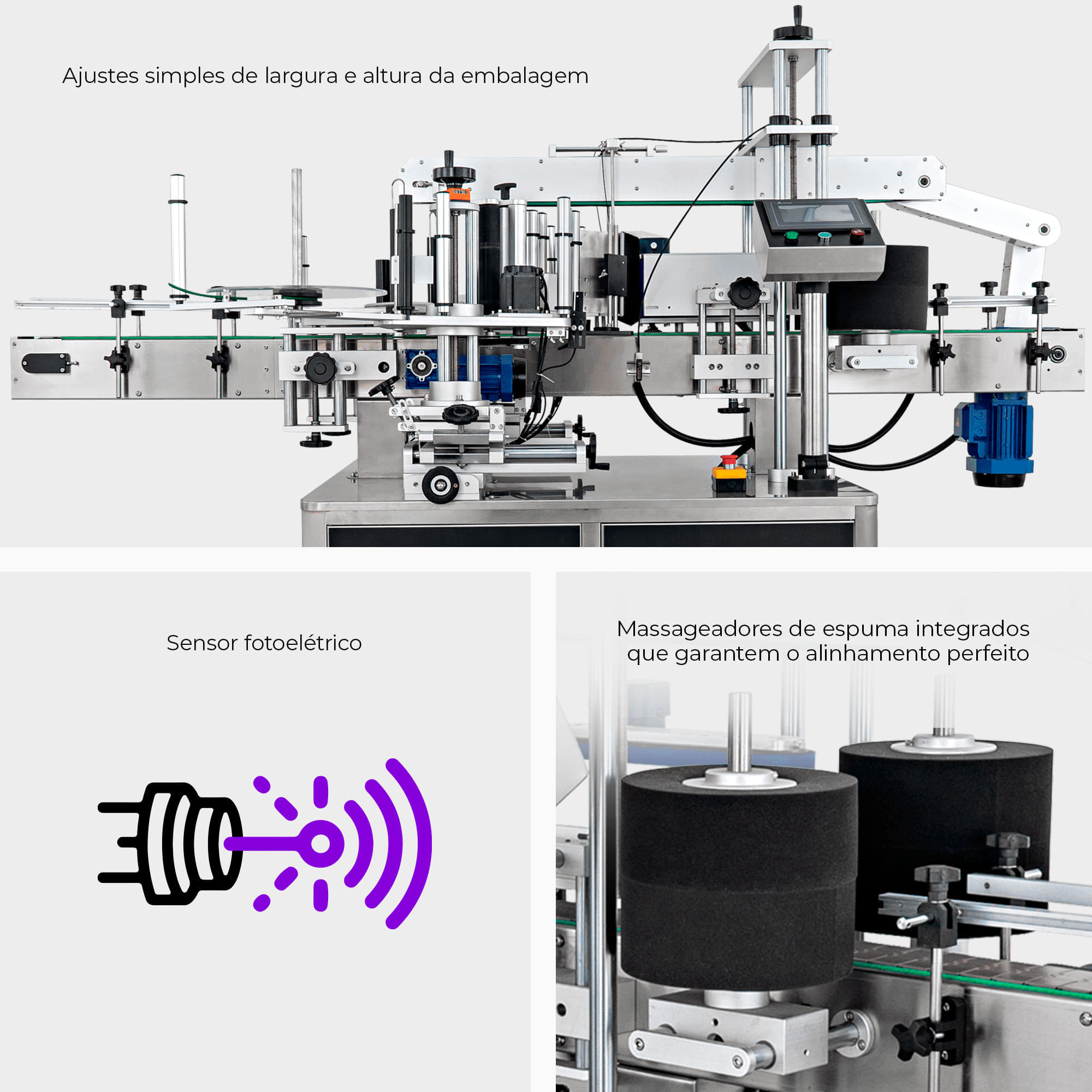 Rotuladora Automática de Dupla Superfície para Frascos Planos e Cilíndricos CALM DS CB - imagem 3