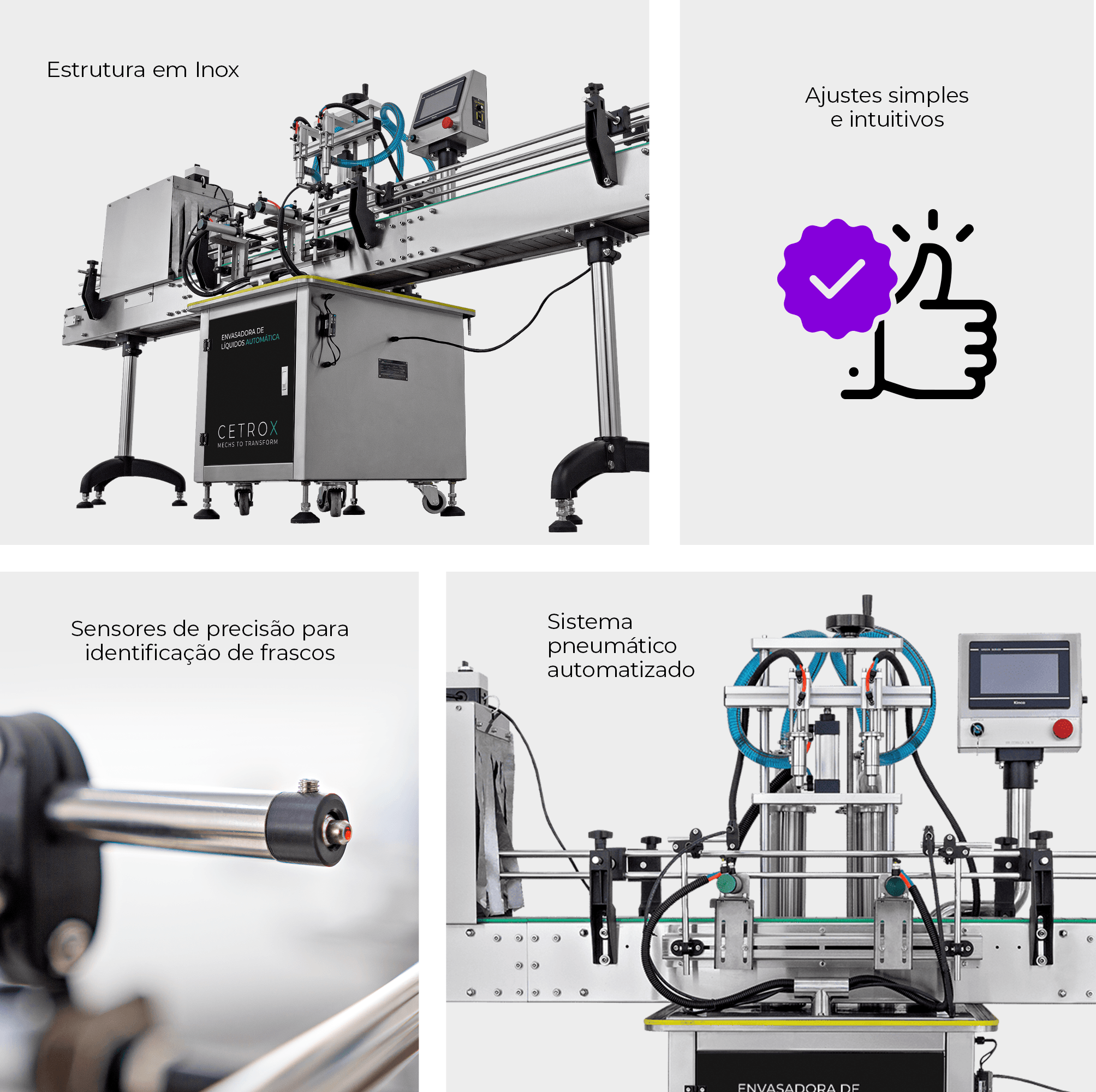 Envasadora de Líquidos Automática 10 - 100ml com 2 Bicos e Esterilização UV CAFM L-100 2N UVT - imagem 2