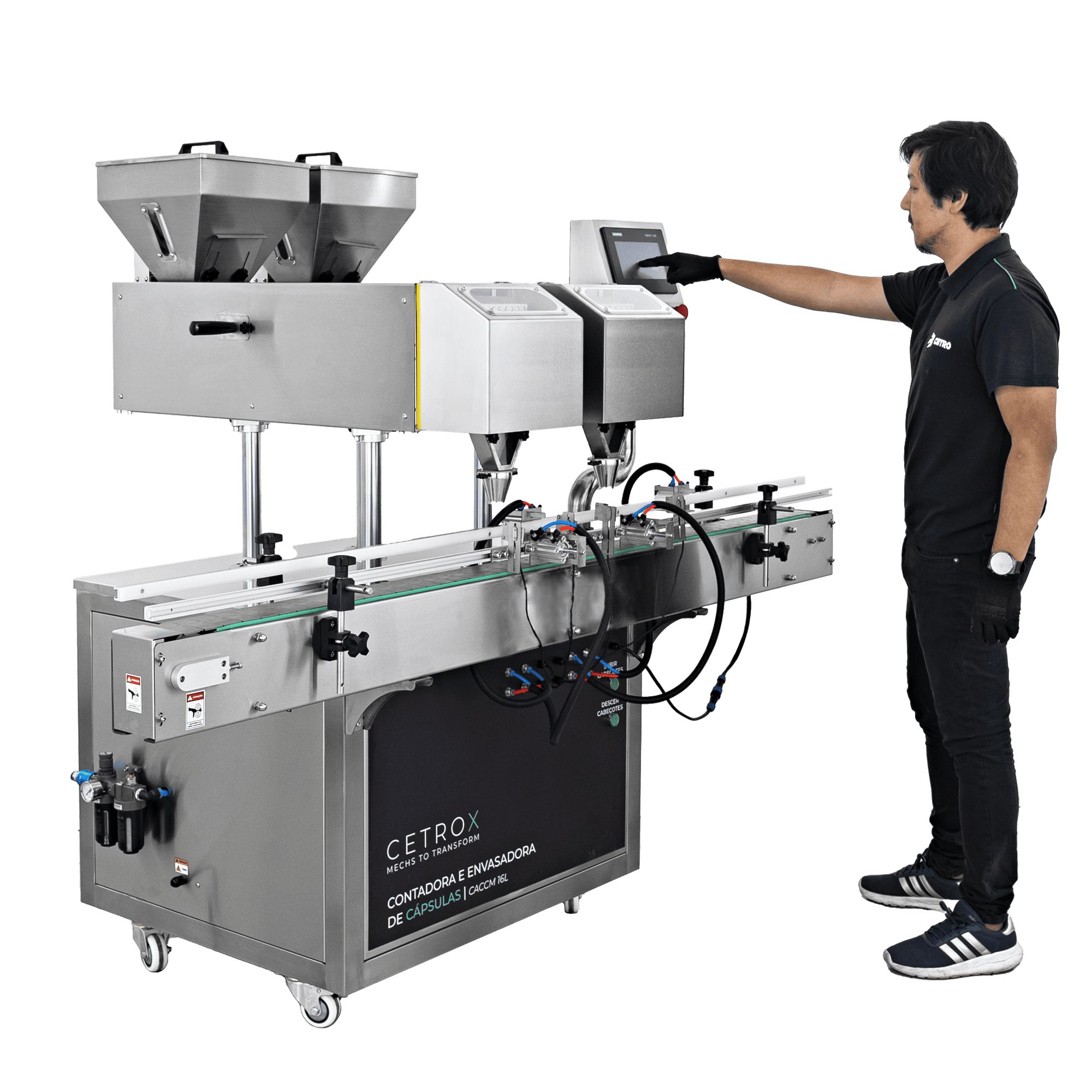 Contadora e Envasadora de Cápsulas e Gummies Automática em Linha CACM CF L-16 - imagem 1