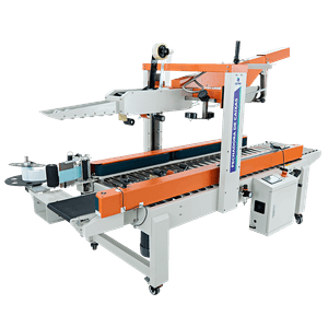 Fechadora de Caixas com Dobra de Abas Automática e Aplicador de Etiquetas Lateral CSSM BS-5050 AF SLA