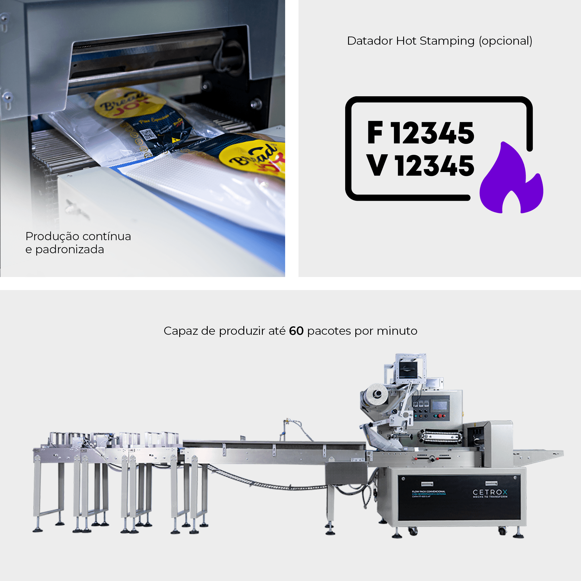 Flow Pack Convencional com Borrifador e Esteira para Alimentação Automática dos Produtos CAPM FP-600 S AF - imagem 4