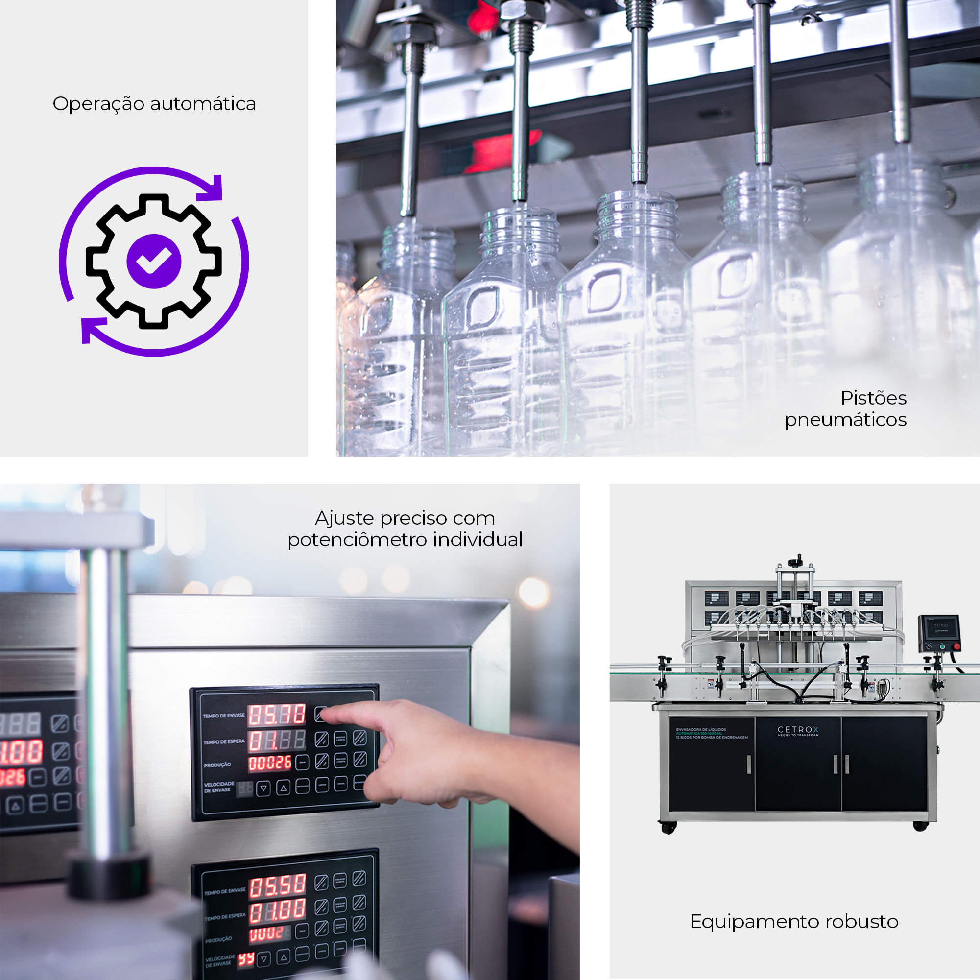 Envasadora de Líquidos Automática com 12 Bicos por Bomba de Engrenagem CAFM L-1000 12N GP - imagem 3