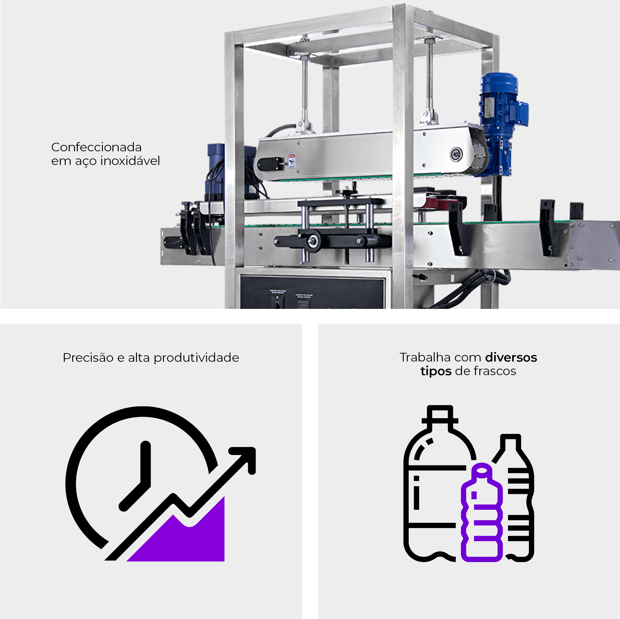 Aplicadora Automática de Tampas tipo Batoque para Fluxo Contínuo CARCM BT-C - imagem 2