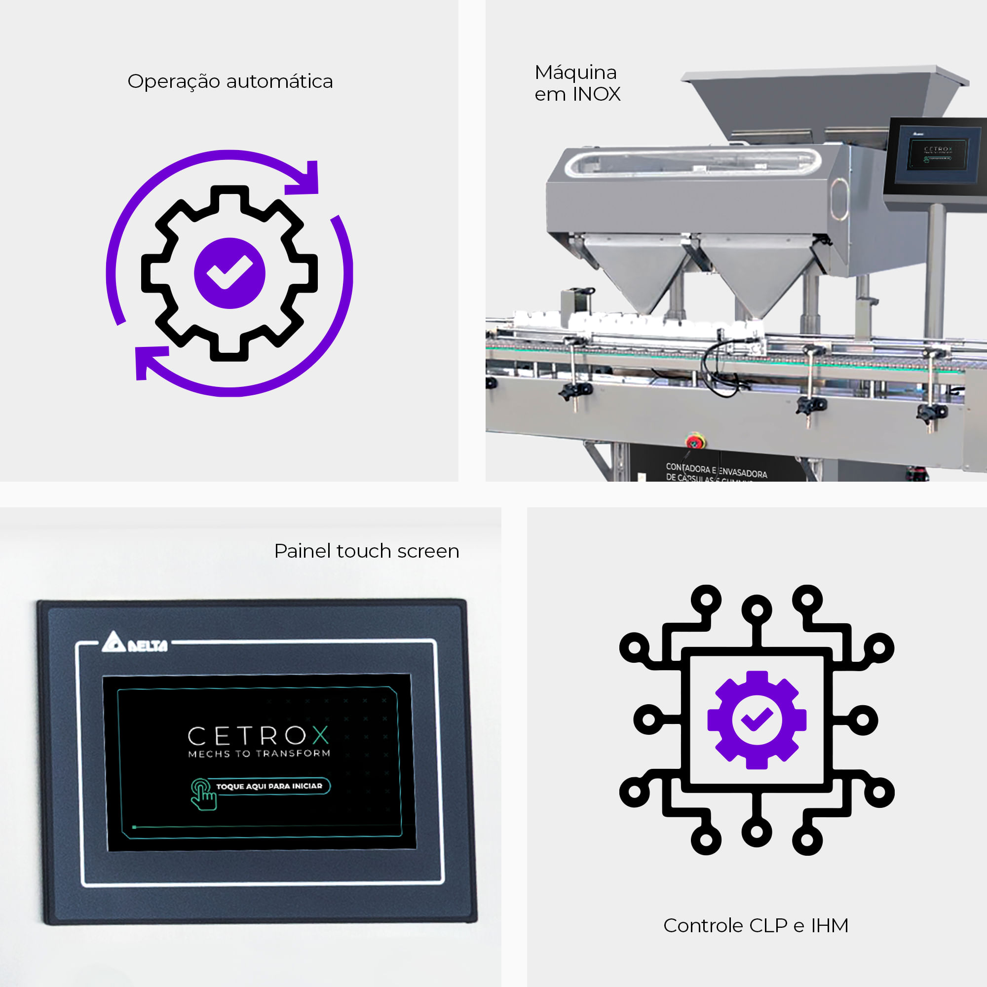 Contadora e Envasadora de Cápsulas e Gummies Automática em Linha CACM CF L-24 - imagem 3