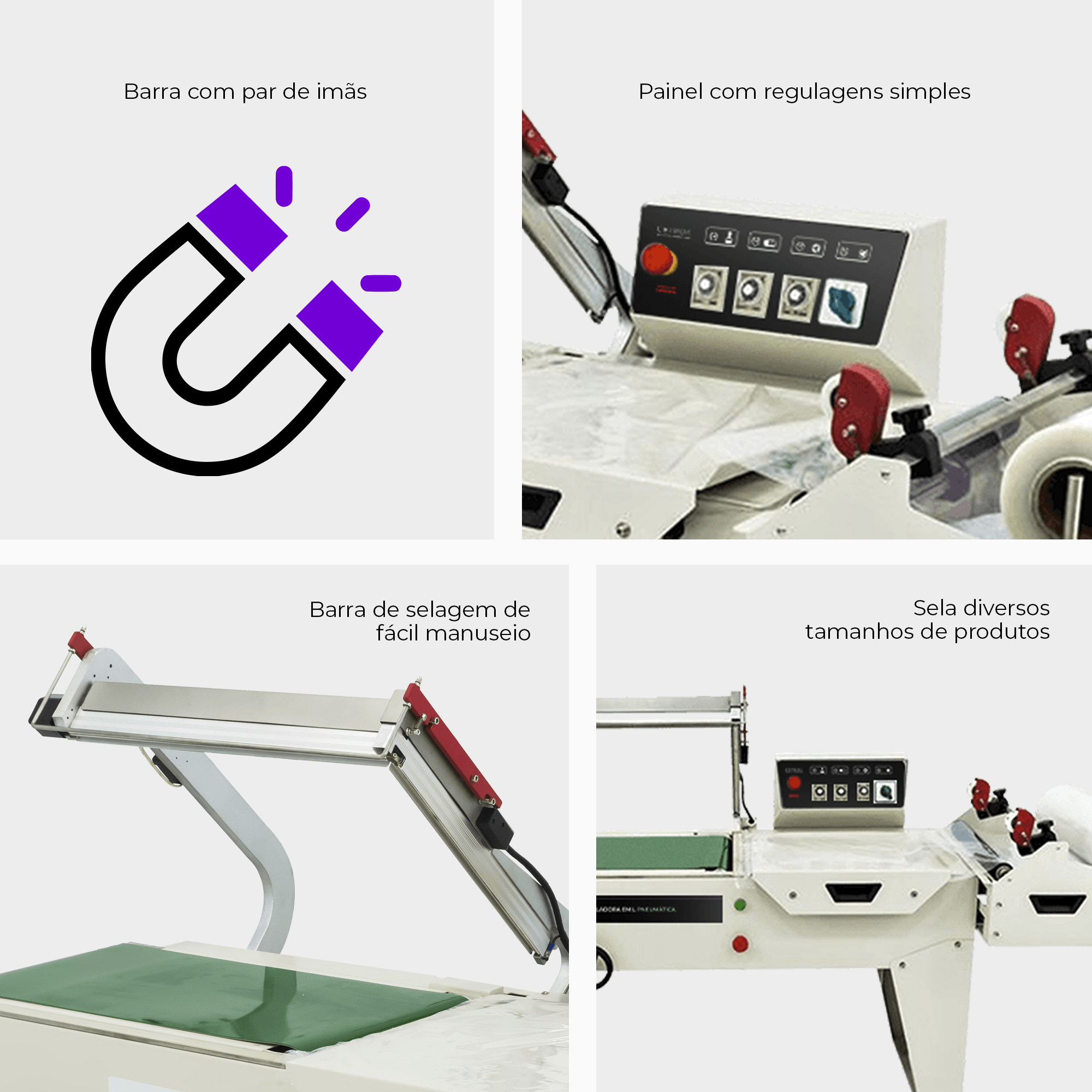 Conjunto de Encolhimento Seladora L Pneumática com Timer + Túnel de Encolhimento - imagem 2