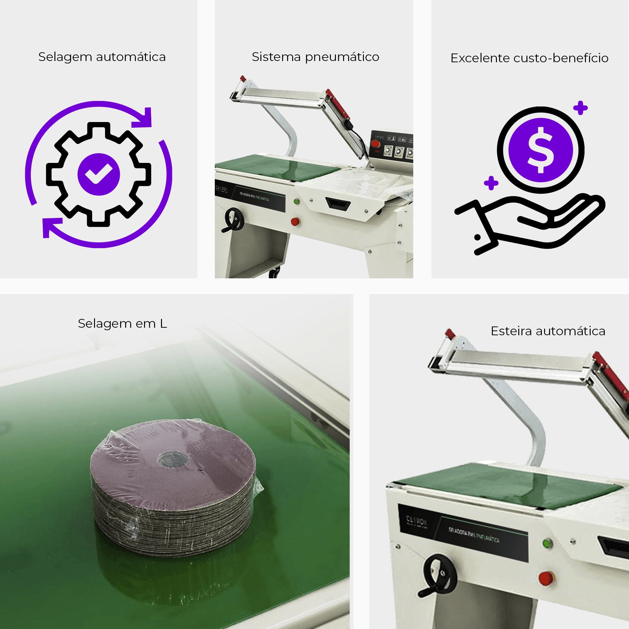 Conjunto de Encolhimento Seladora L Pneumática com Timer + Túnel de Encolhimento - imagem 3