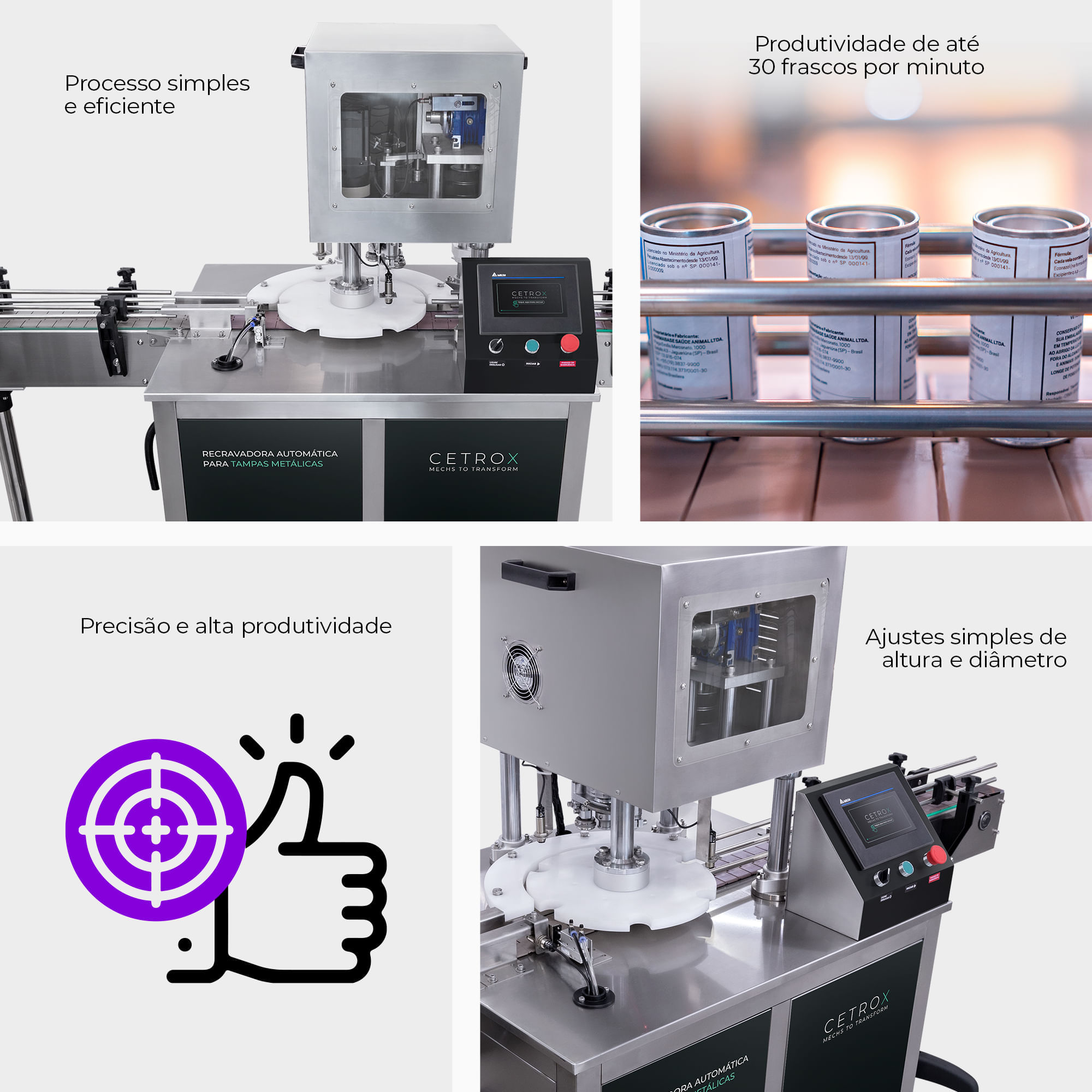 Recravadora Automática em Linha para Tampas Metálicas CARCM CC - imagem 3