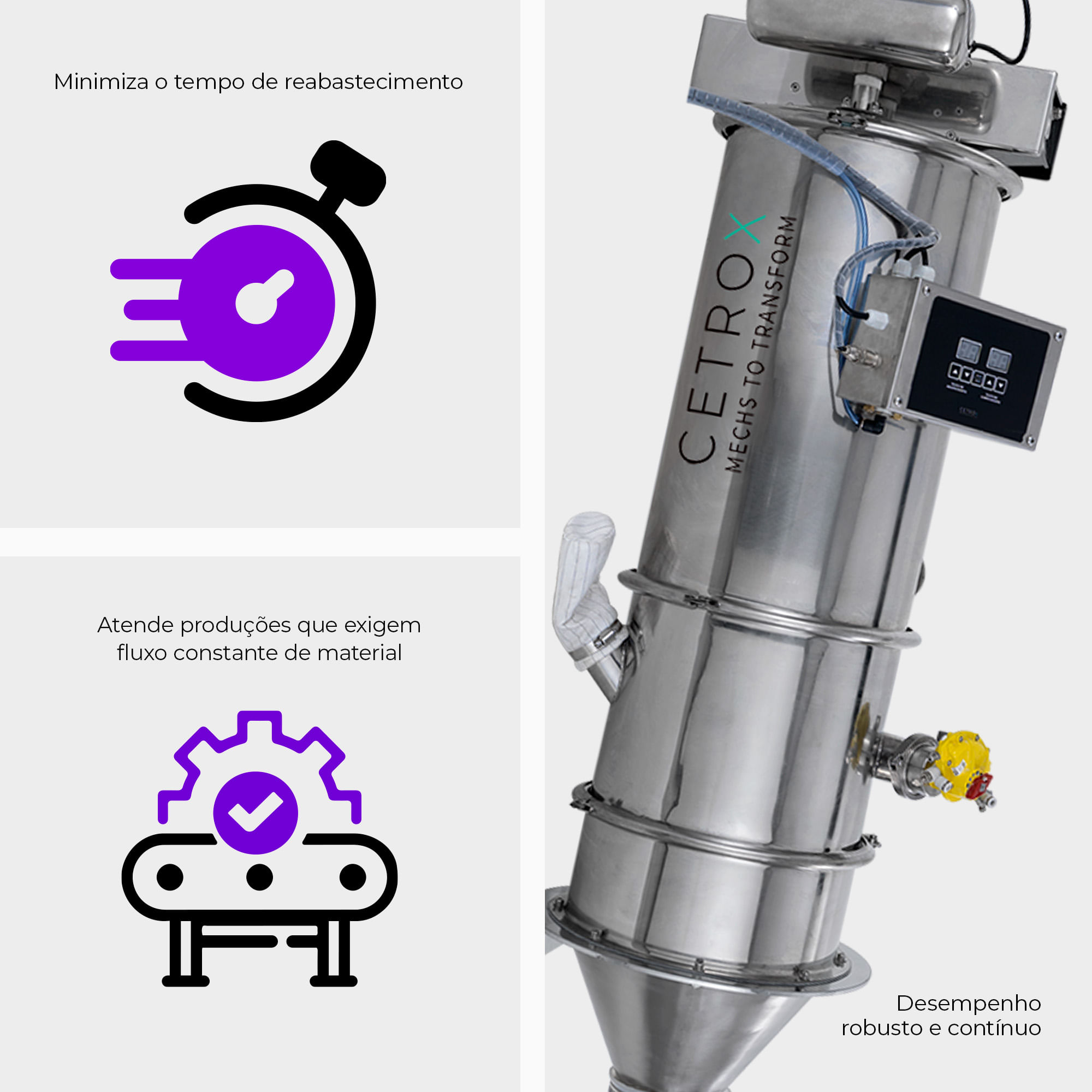 Abastecedor Vertical a Vácuo para Pós CVPF V-300 - imagem 4