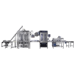 Dosadora Automática para Whey Protein e Creatina com Proteções em Linha com Túnel Sleeve e Abastecedor