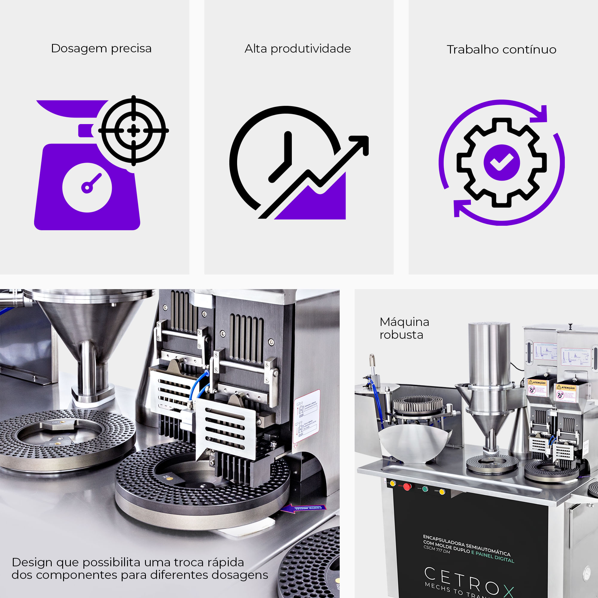 Encapsuladora Semiautomática com Molde Duplo e Painel Digital CSCM 717 DM - imagem 3