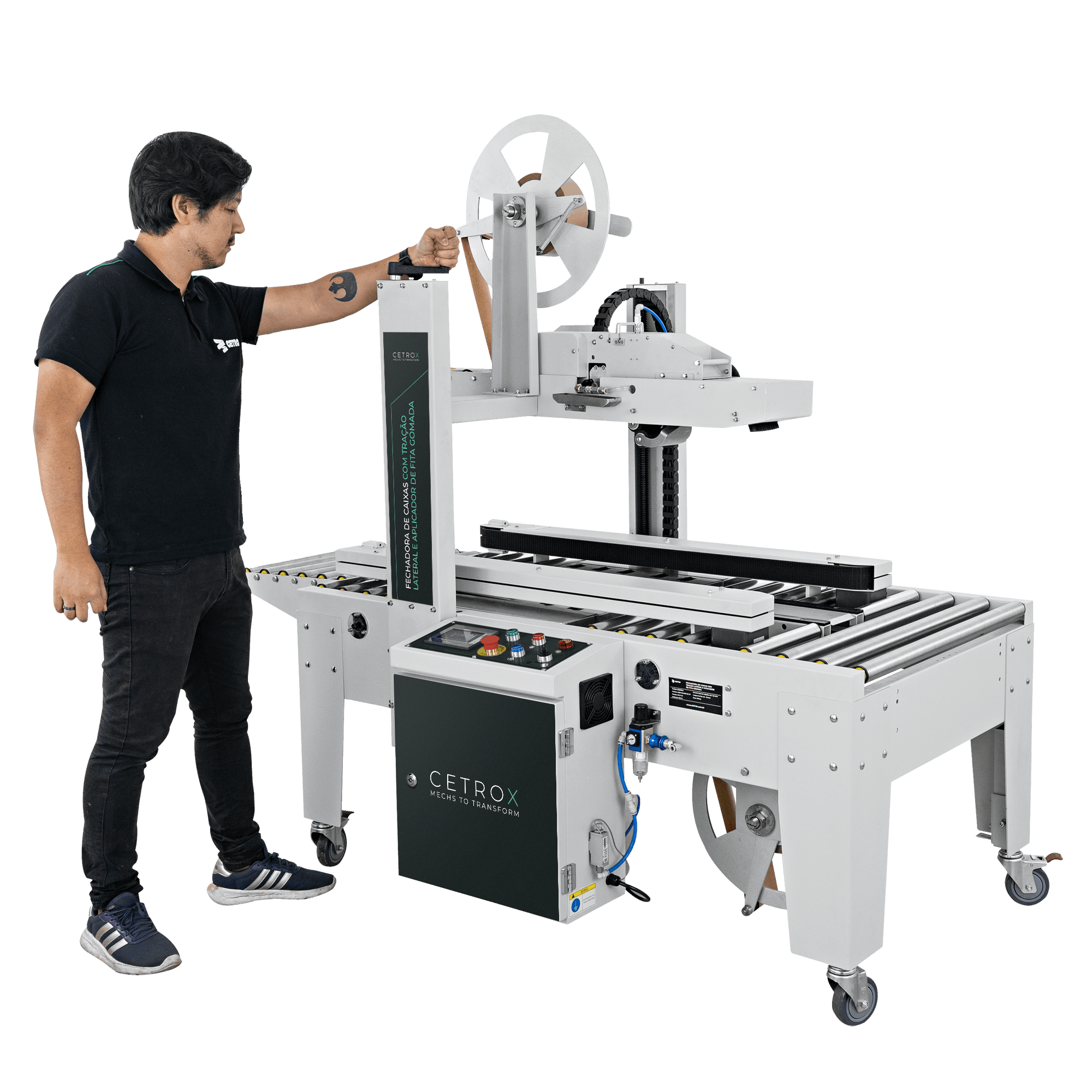 Fechadora de Caixas com Tração Lateral e Aplicador de Fita Gomada CSSM BS-6050 SC GT - imagem 5