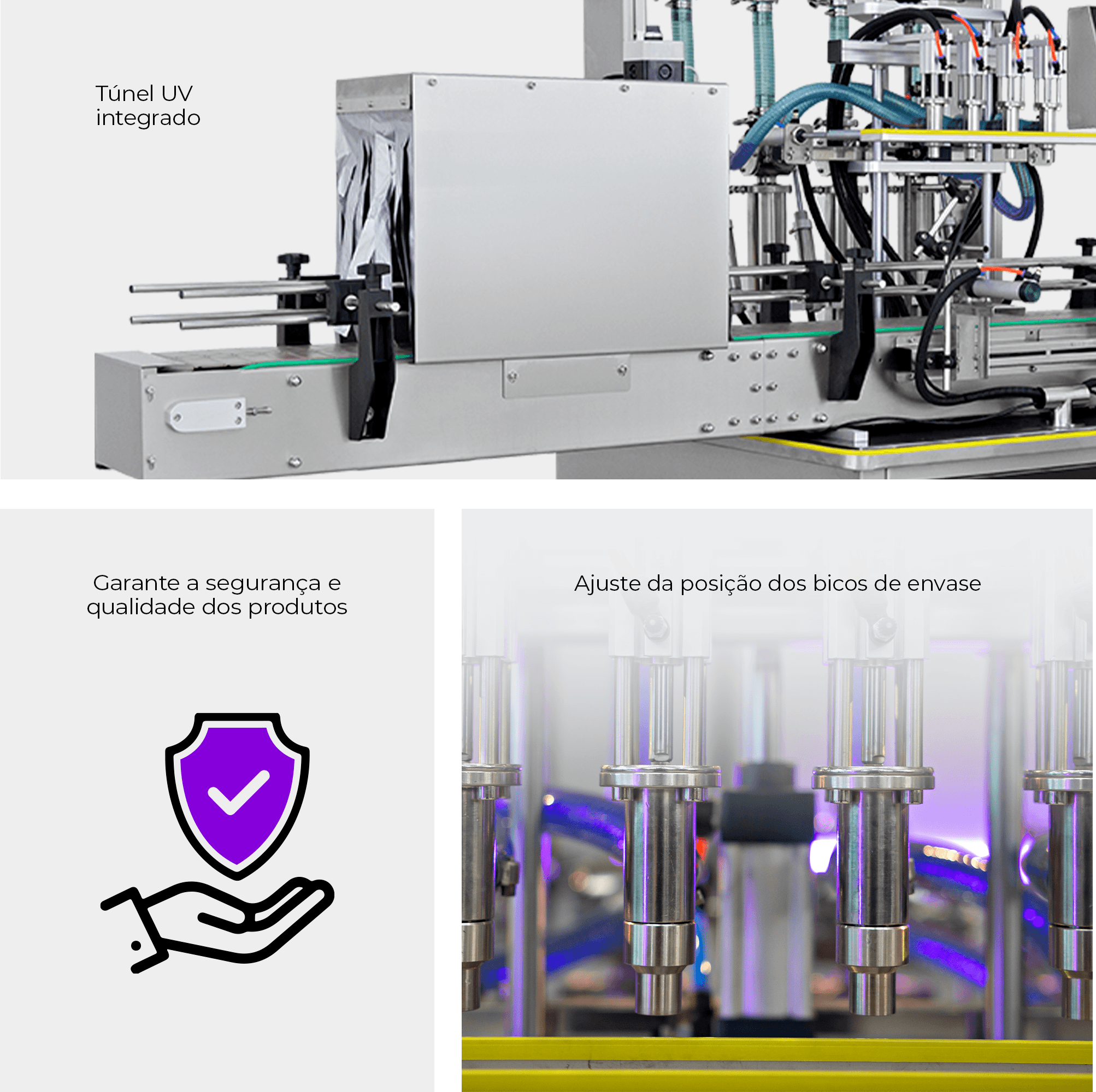 Envasadora de Pastosos Automática 10 - 100ml com 4 Bicos e Esterilização UV CAFM P-100 4N UVT - imagem 3