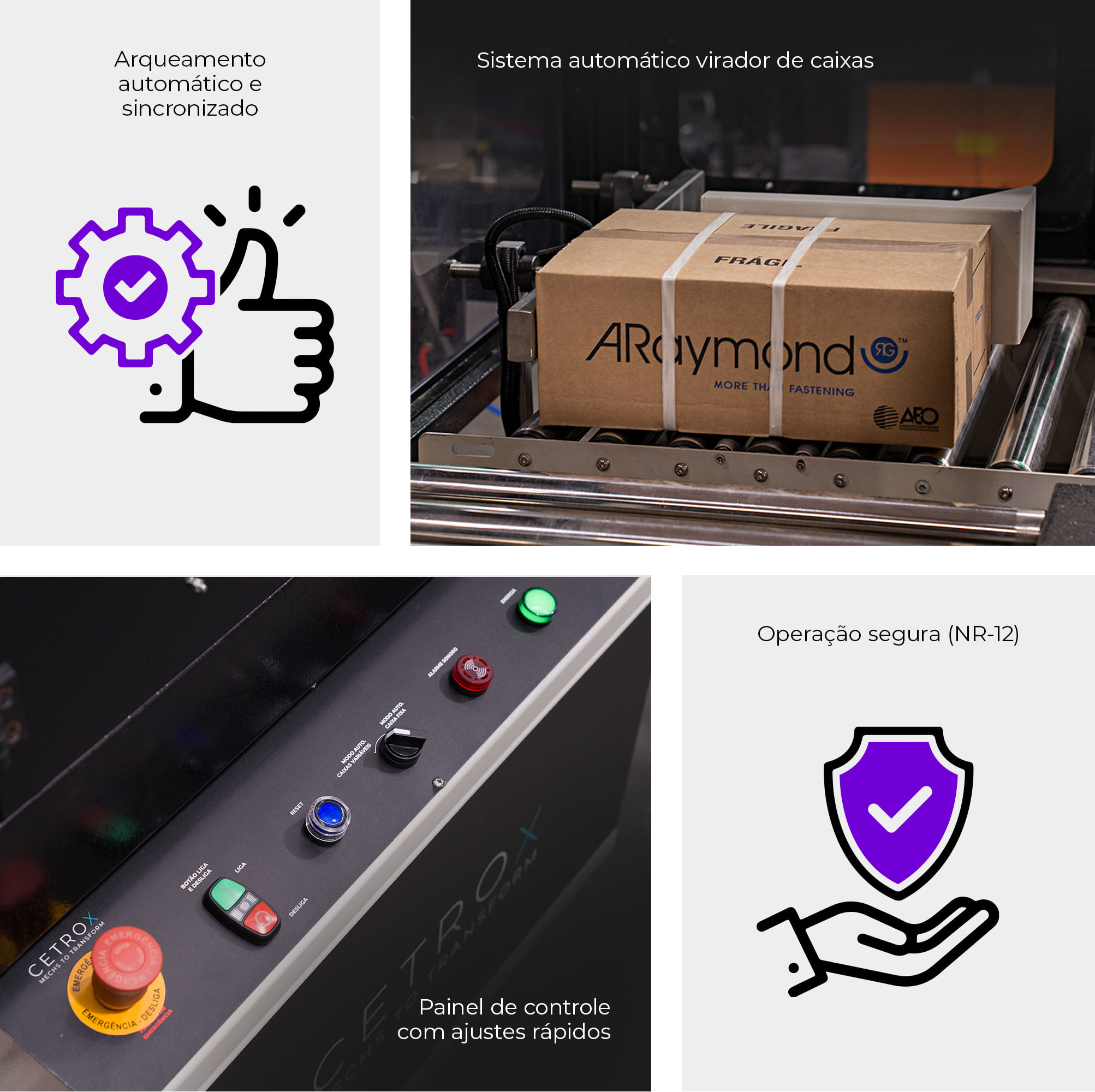 Linha Automática de Fechamento de Caixas com Arqueadora e Virador Integrado com NR12 - imagem 3