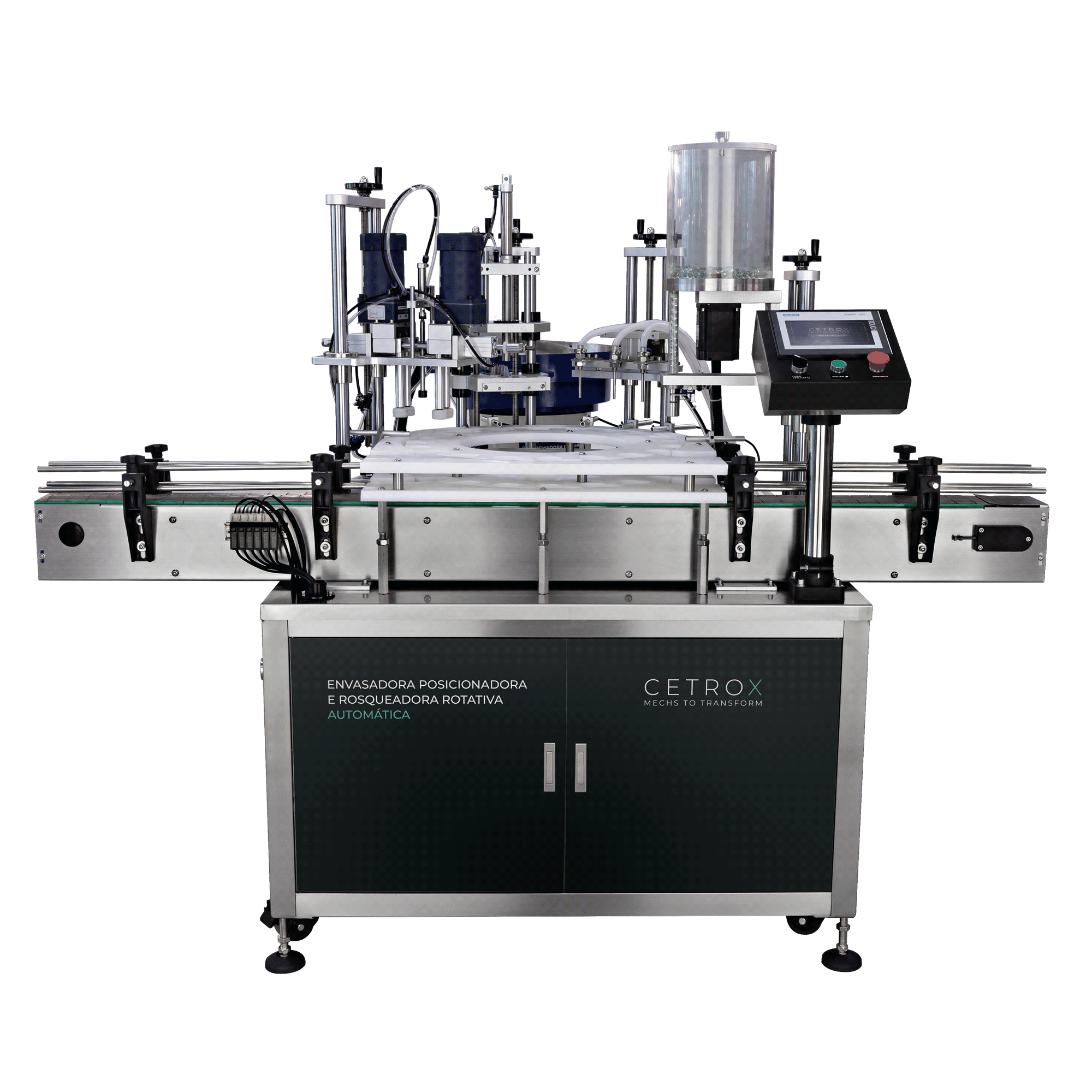 Envasadora Posicionadora e Rosqueadora Rotativa Automática Para Frascos de Tinta CAFM GP-300 R - imagem 1