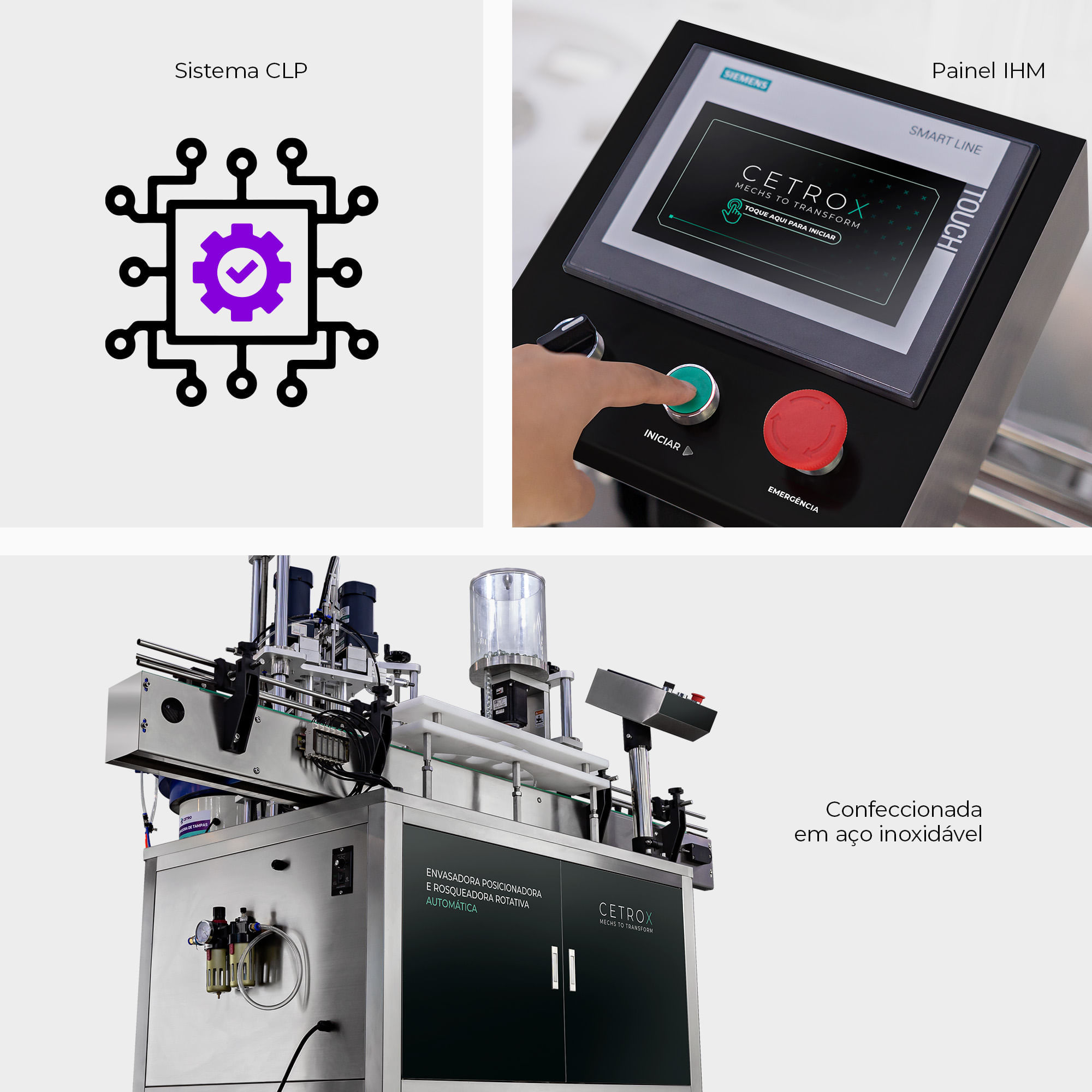 Envasadora Posicionadora e Rosqueadora Rotativa Automática Para Frascos de Tinta CAFM GP-300 R - imagem 2