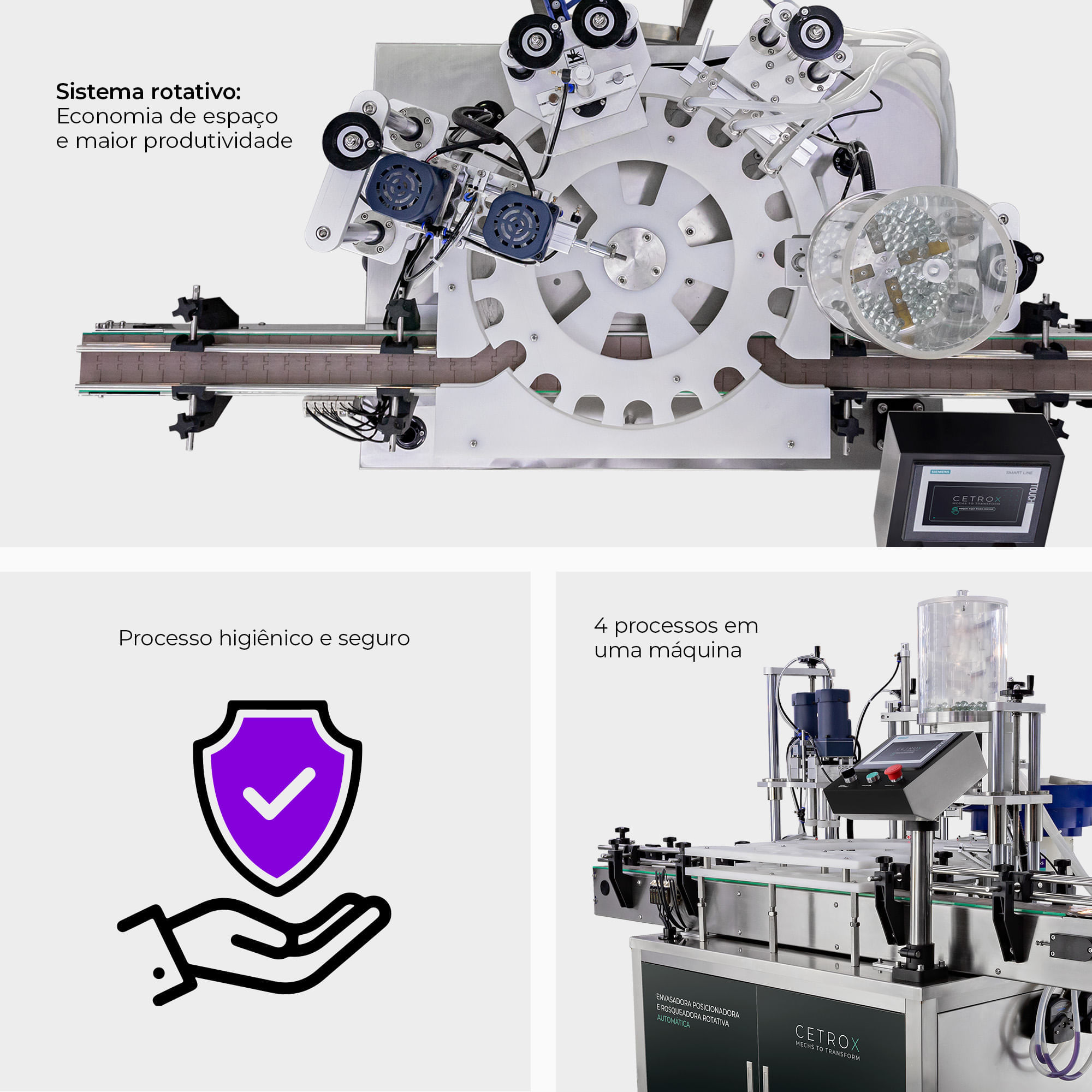 Envasadora Posicionadora e Rosqueadora Rotativa Automática Para Frascos de Tinta CAFM GP-300 R - imagem 3