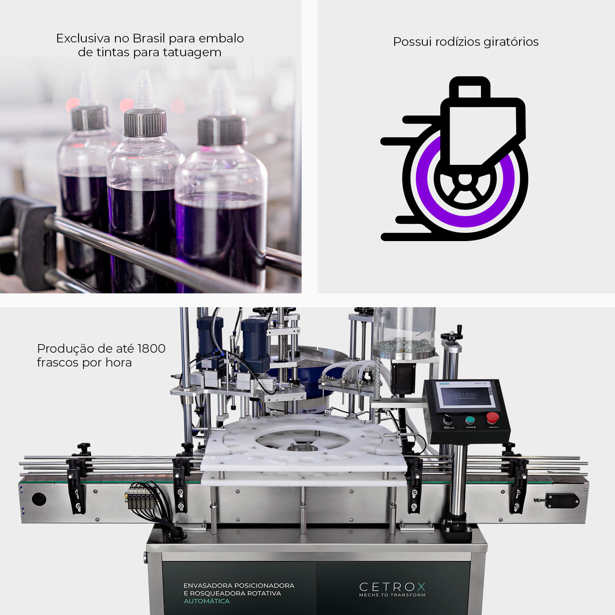 Envasadora Posicionadora e Rosqueadora Rotativa Automática Para Frascos de Tinta CAFM GP-300 R - imagem 4