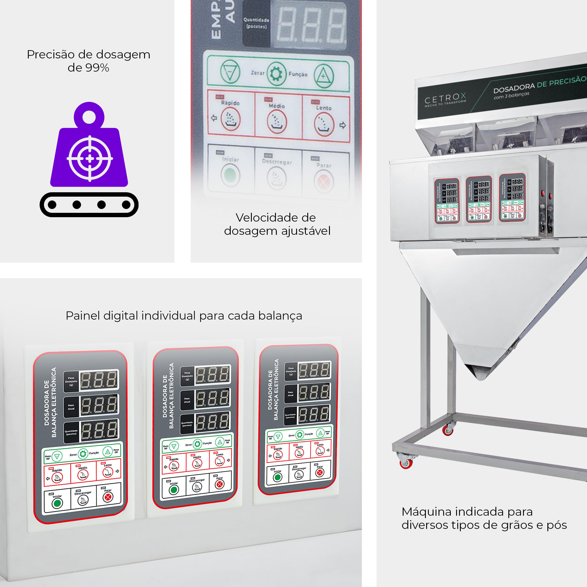 Dosadora de Balança Semiautomática CSDM W3-1000 - imagem 3