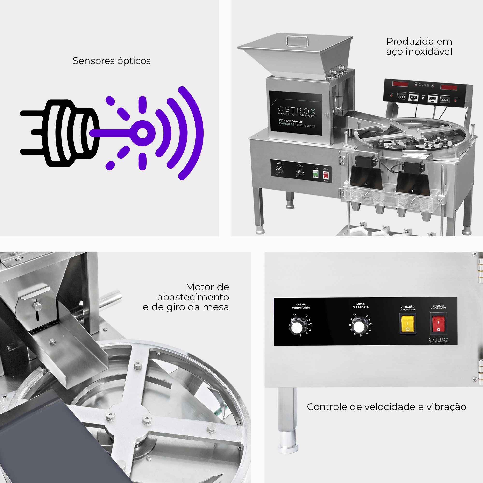 Contadora e Envasadora de Capsulas e Comprimidos Semiautomática CSCM CF-400 T - imagem 3