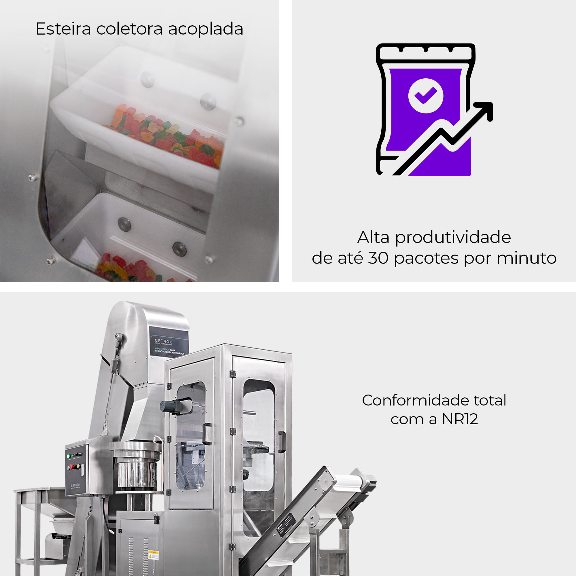 Empacotadora Automática com Contadora para Gummies com NR12 CAPM 260 CG - imagem 2