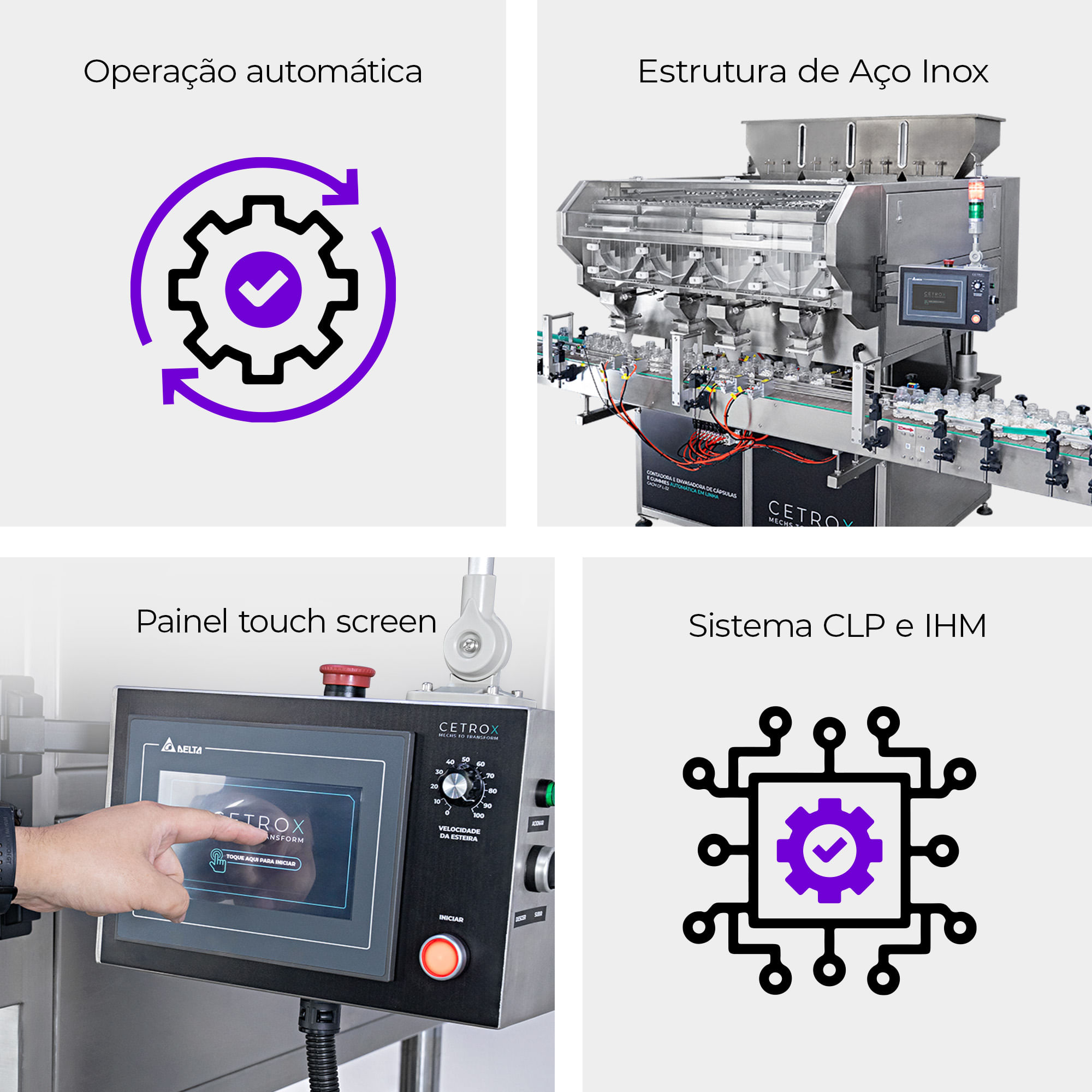 Contadora e Envasadora de Cápsulas e Gummies Automática em Linha CACM CF L-32 - imagem 2