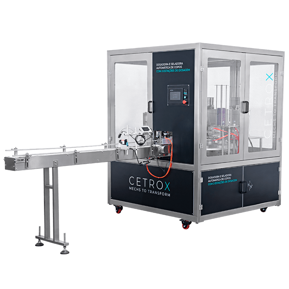 Dosadora e Seladora Automática de Copos com 3 Estações de Dosagem para Grãos CADM W3-100 - imagem 1