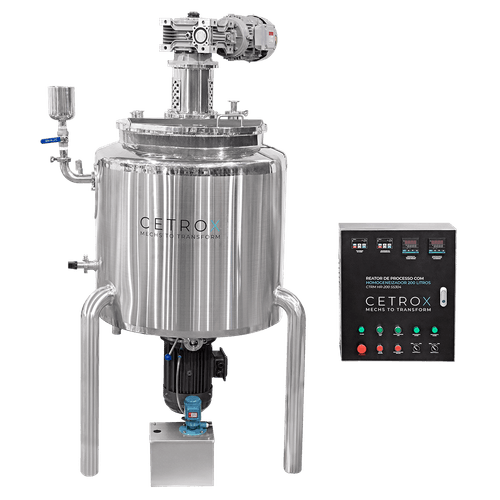 Reator de Processo com Homogeneizador 200 Litros em Inox 304 CTRM HR-200 SS304