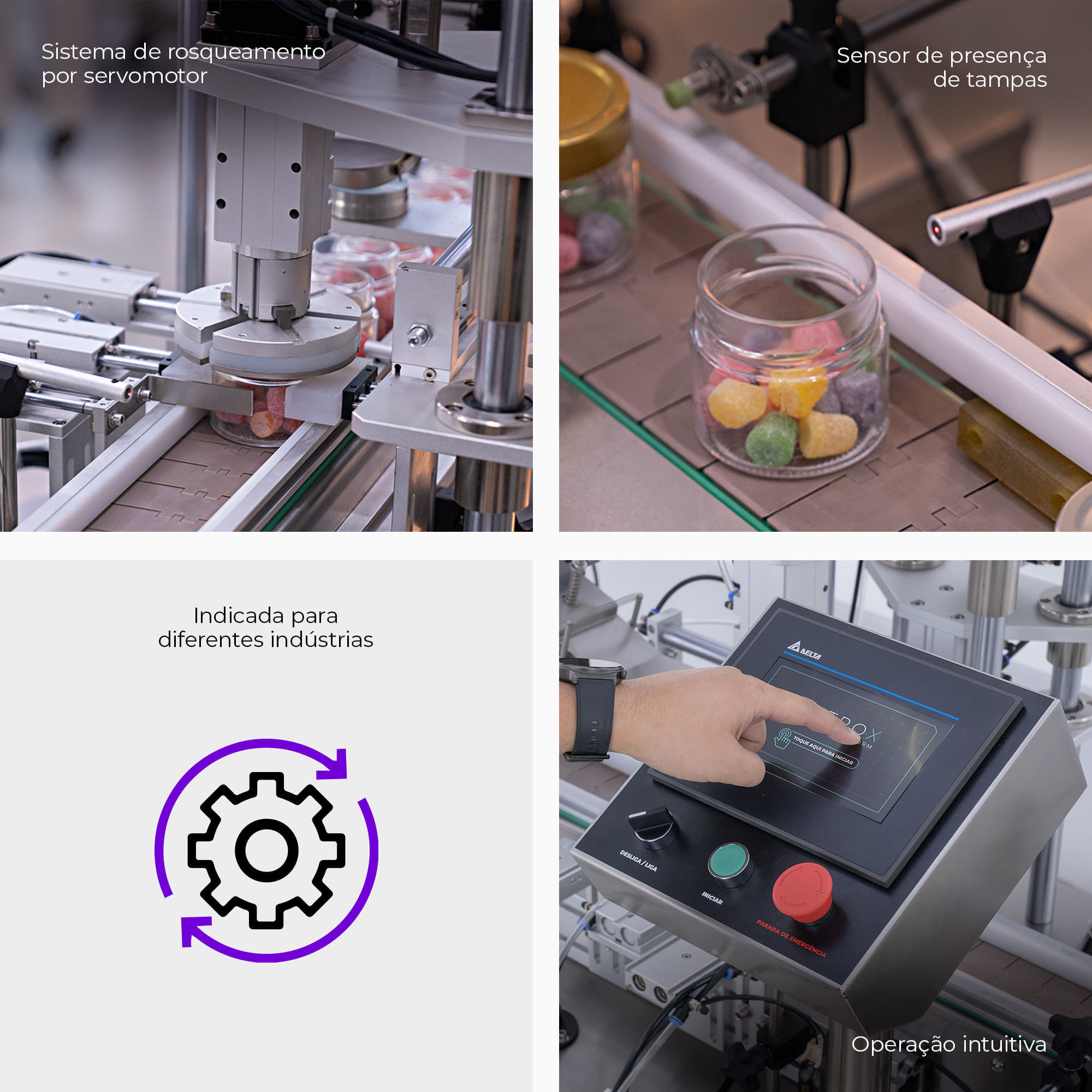 Posicionadora e Rosqueadora Automática para Tampas Metálicas CCBM A-75 MC - imagem 3