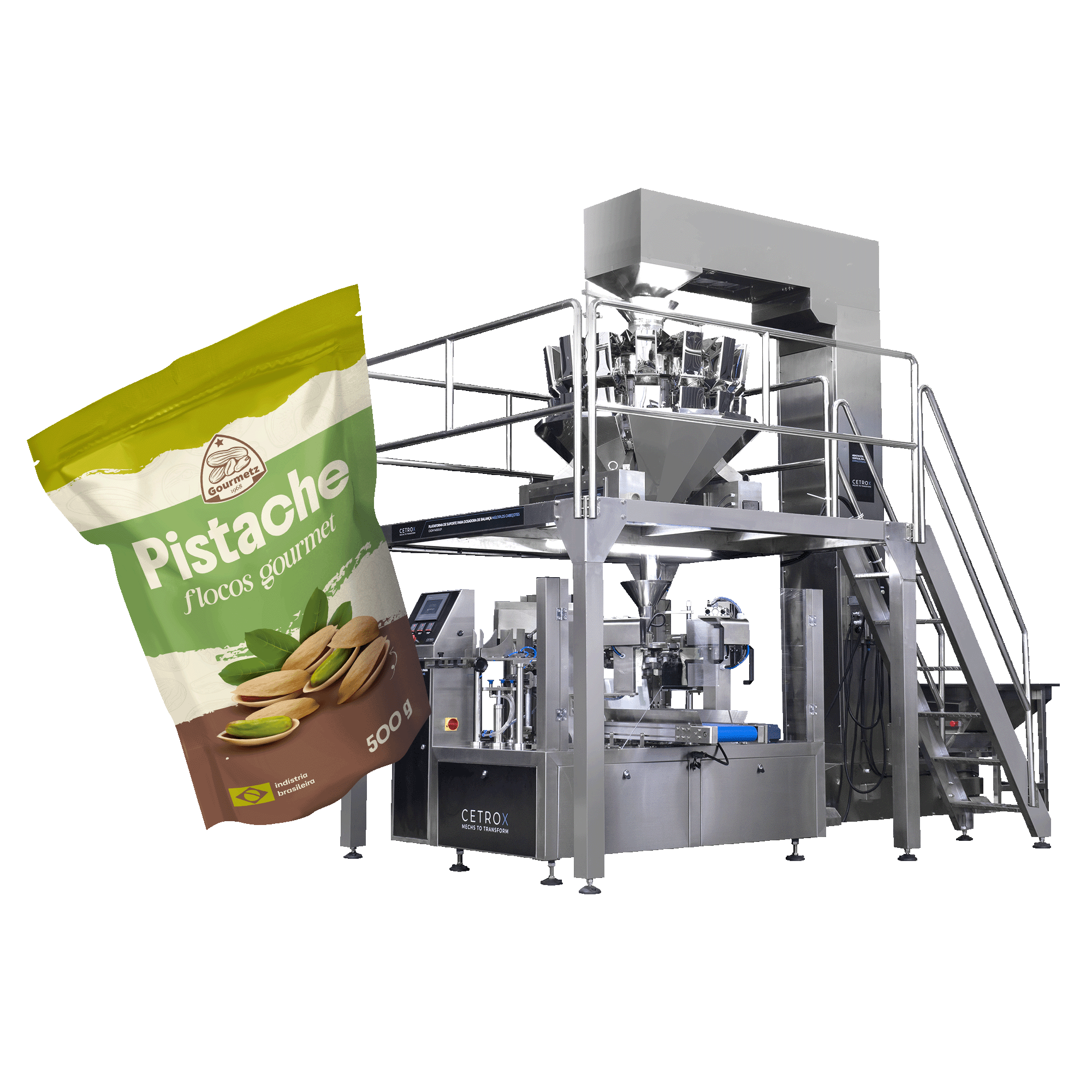 Empacotadora Rotativa Multicabeçote com 14 Balanças para Embalagens Pré-Formadas CAPM 200 PR W-14000 - imagem 1