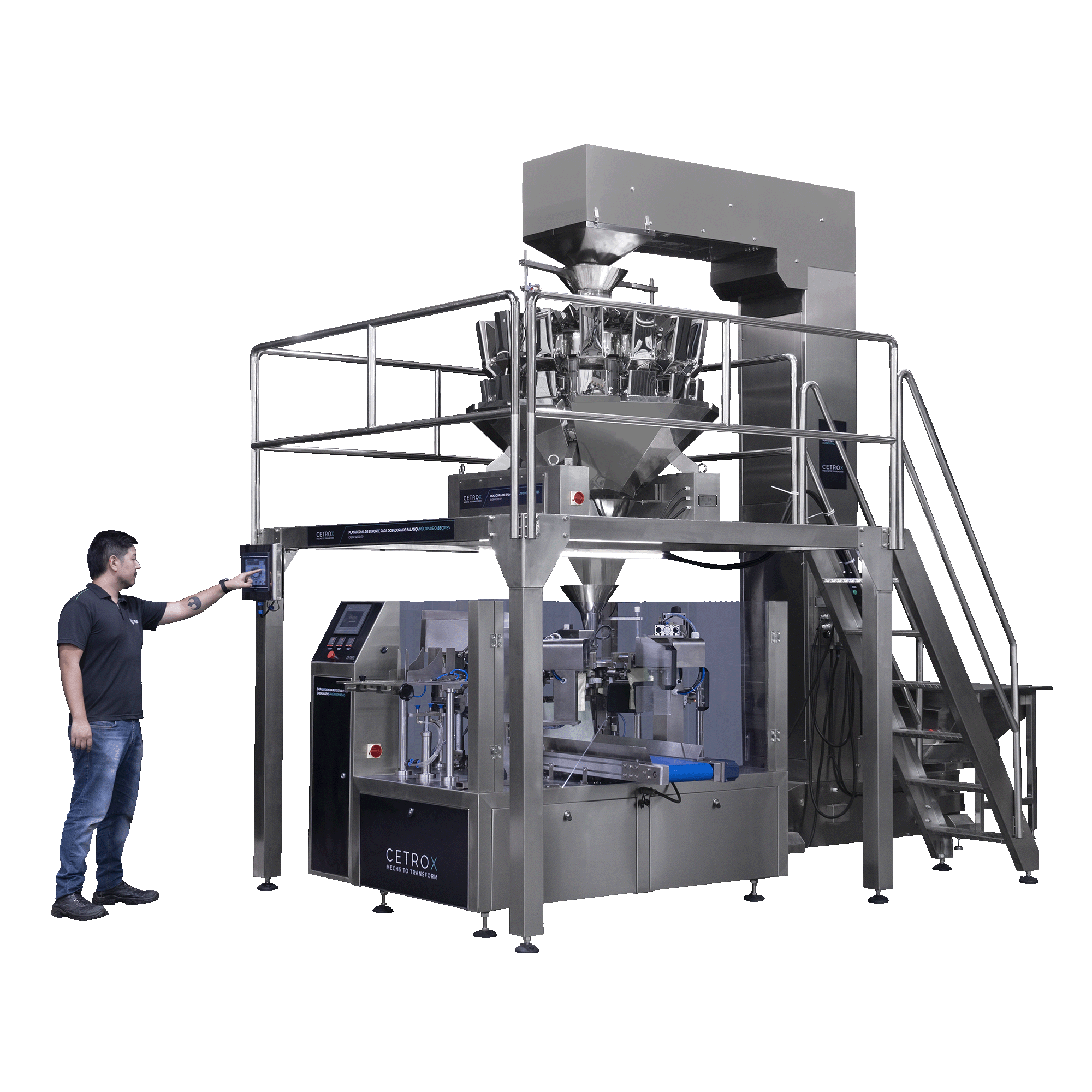 Empacotadora Rotativa Multicabeçote com 14 Balanças para Embalagens Pré-Formadas CAPM 200 PR W-14000 - imagem 4