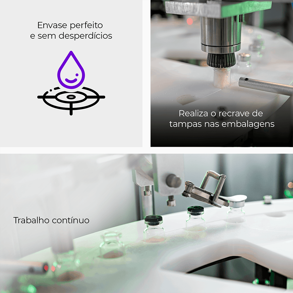 Envasadora e Recravadora Rotativa Automática de Pós para Ampolas de Vidro CAFM R P2-GV - imagem 4