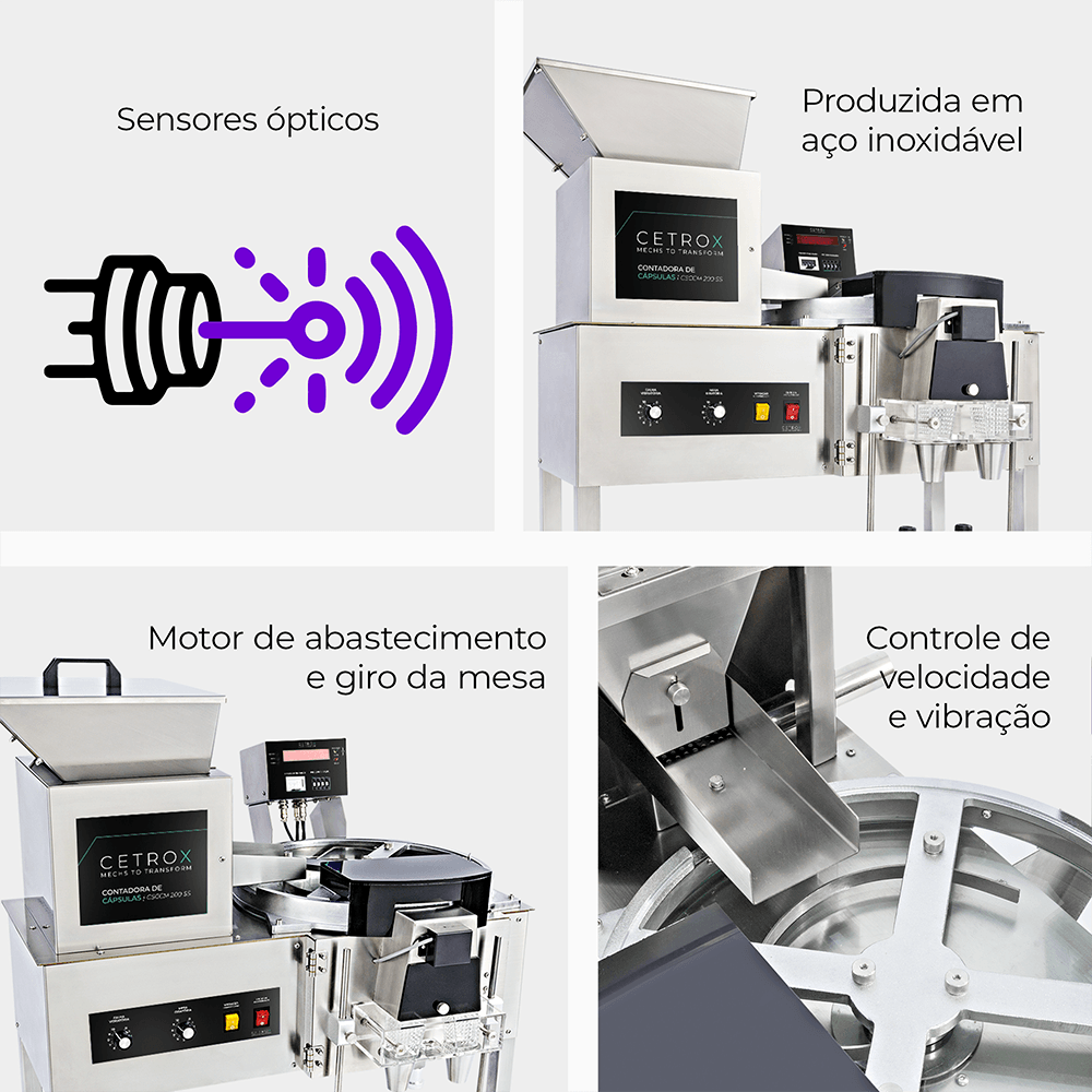 Contadora e Envasadora de Cápsulas e Comprimidos Semiautomática CSCM CF-200 SS T - imagem 2