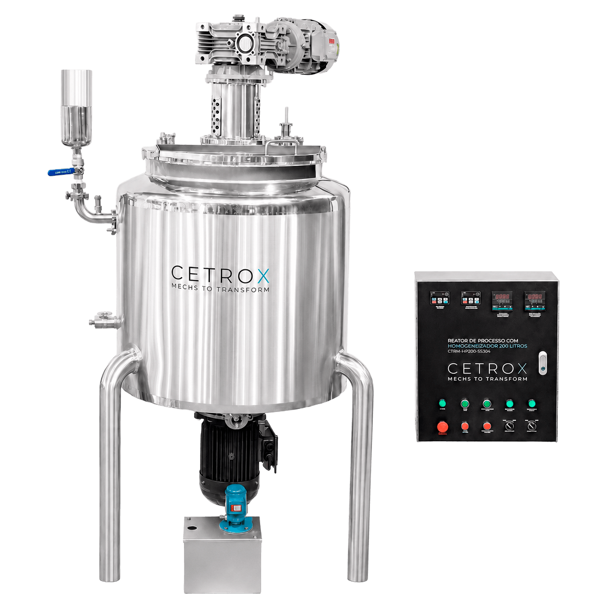 Reator de Processo com Homogeneizador 200 Litros em Inox 304 CTRM HR-200 SS304 - imagem 1