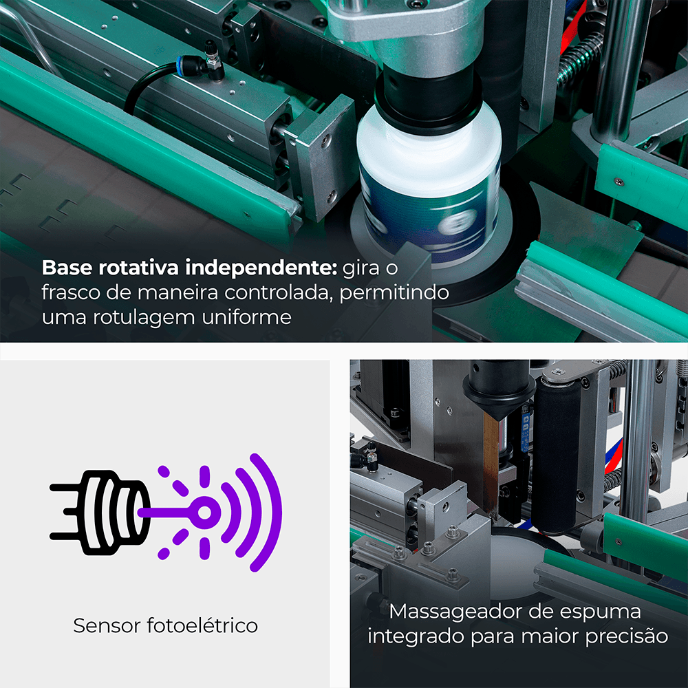Rotuladora de Bancada para Frasco Quadrado e Cilíndrico com NR12 CALM T SC - imagem 3
