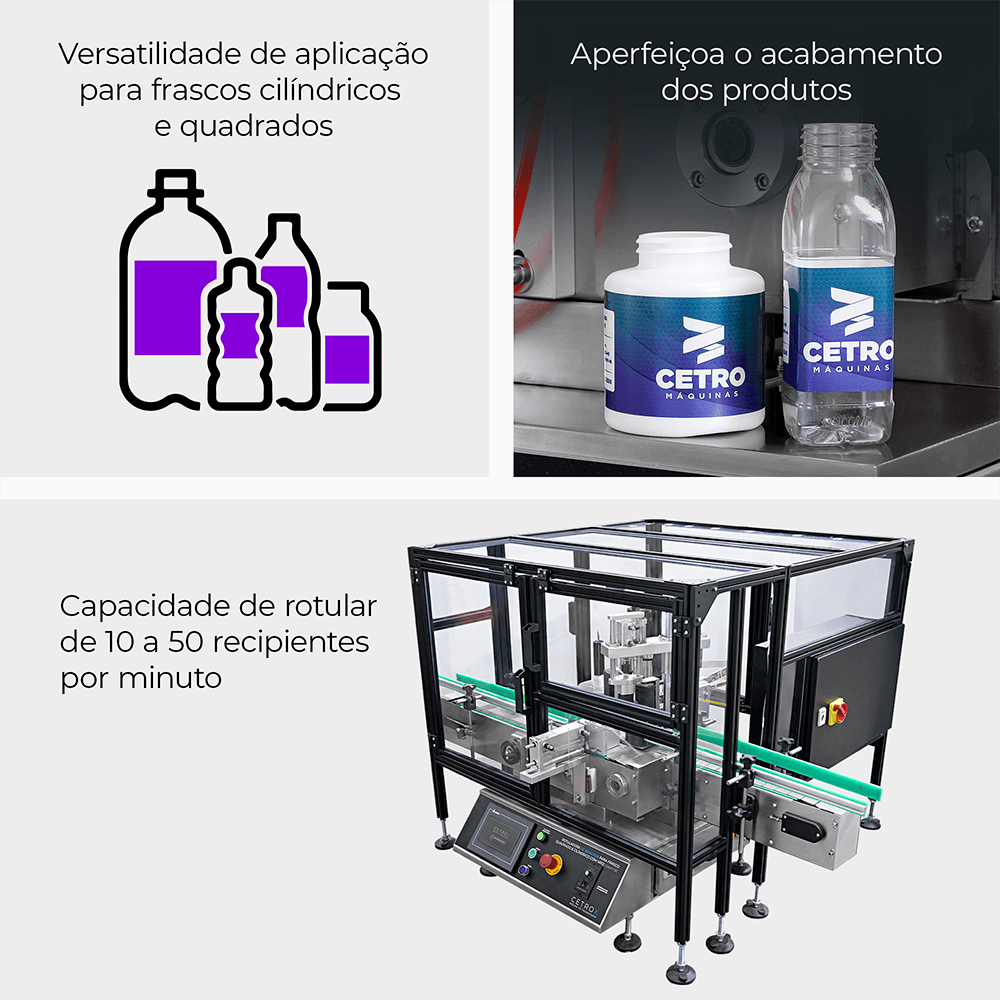 Rotuladora de Bancada para Frasco Quadrado e Cilíndrico com NR12 CALM T SC - imagem 4
