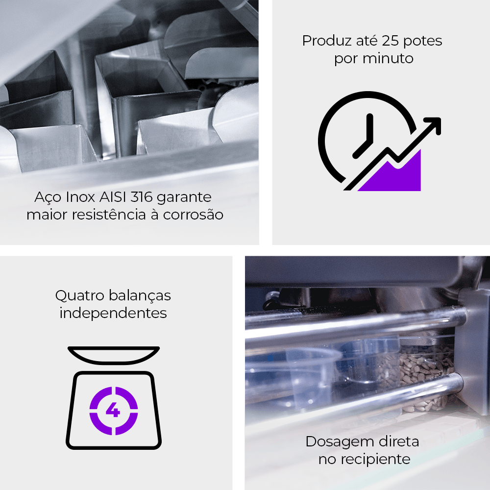 Dosadora Automática em Linha com 4 Balanças CADM W4-600 SS316 C - imagem 2