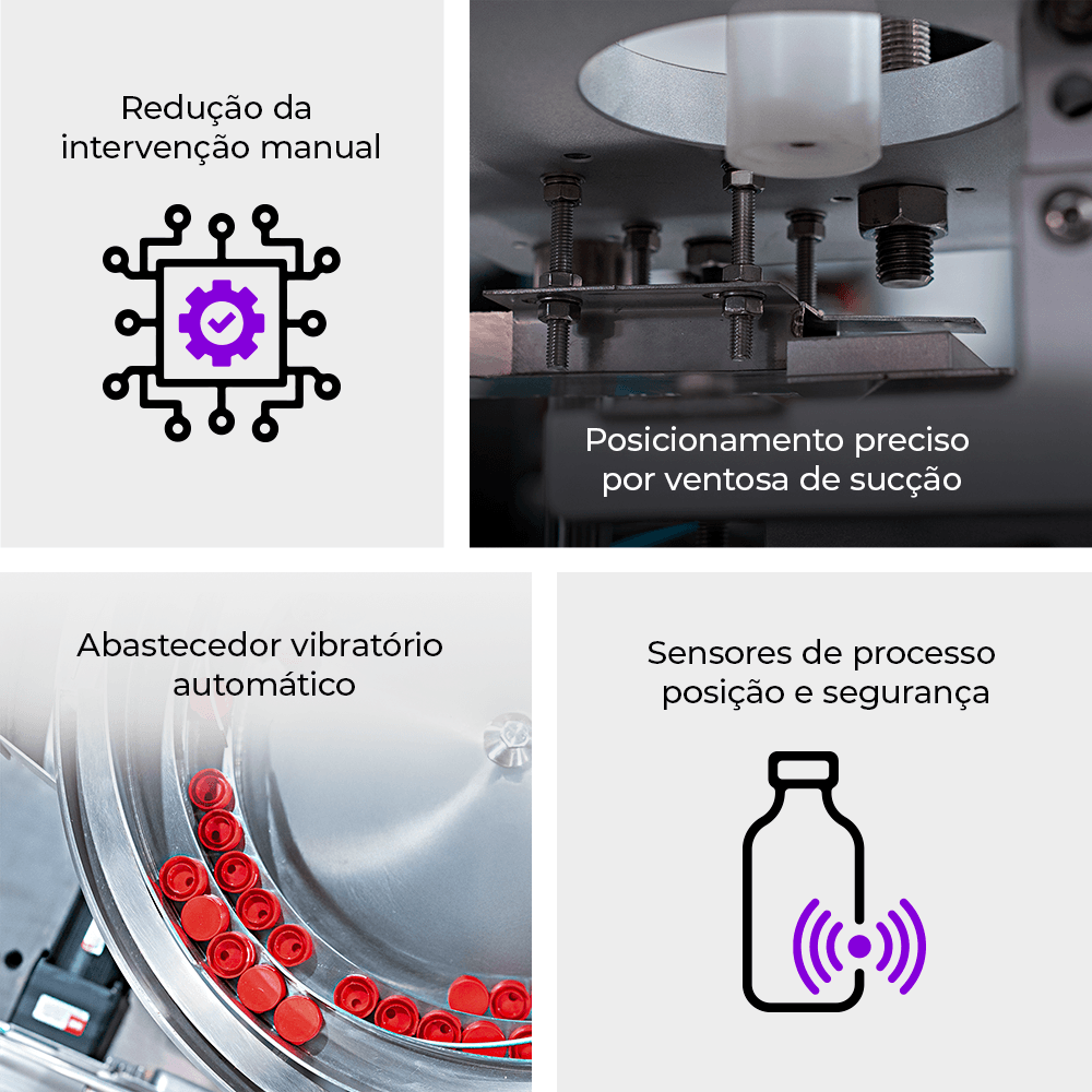 Aplicadora com Abastecedor e Posicionadora Automática de Tampas tipo Batoque CARCM BT-FS - imagem 3